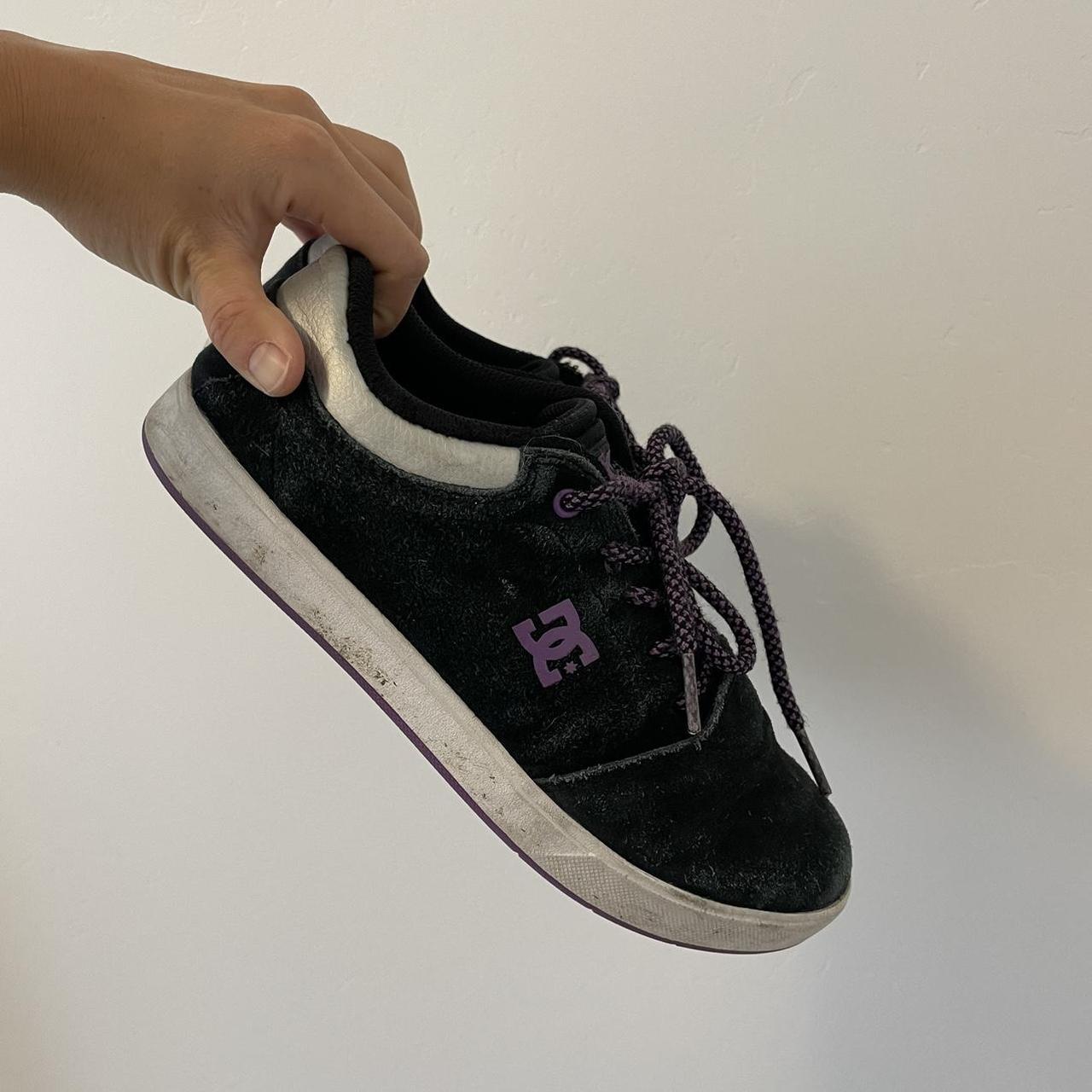 black and purple dc shoes