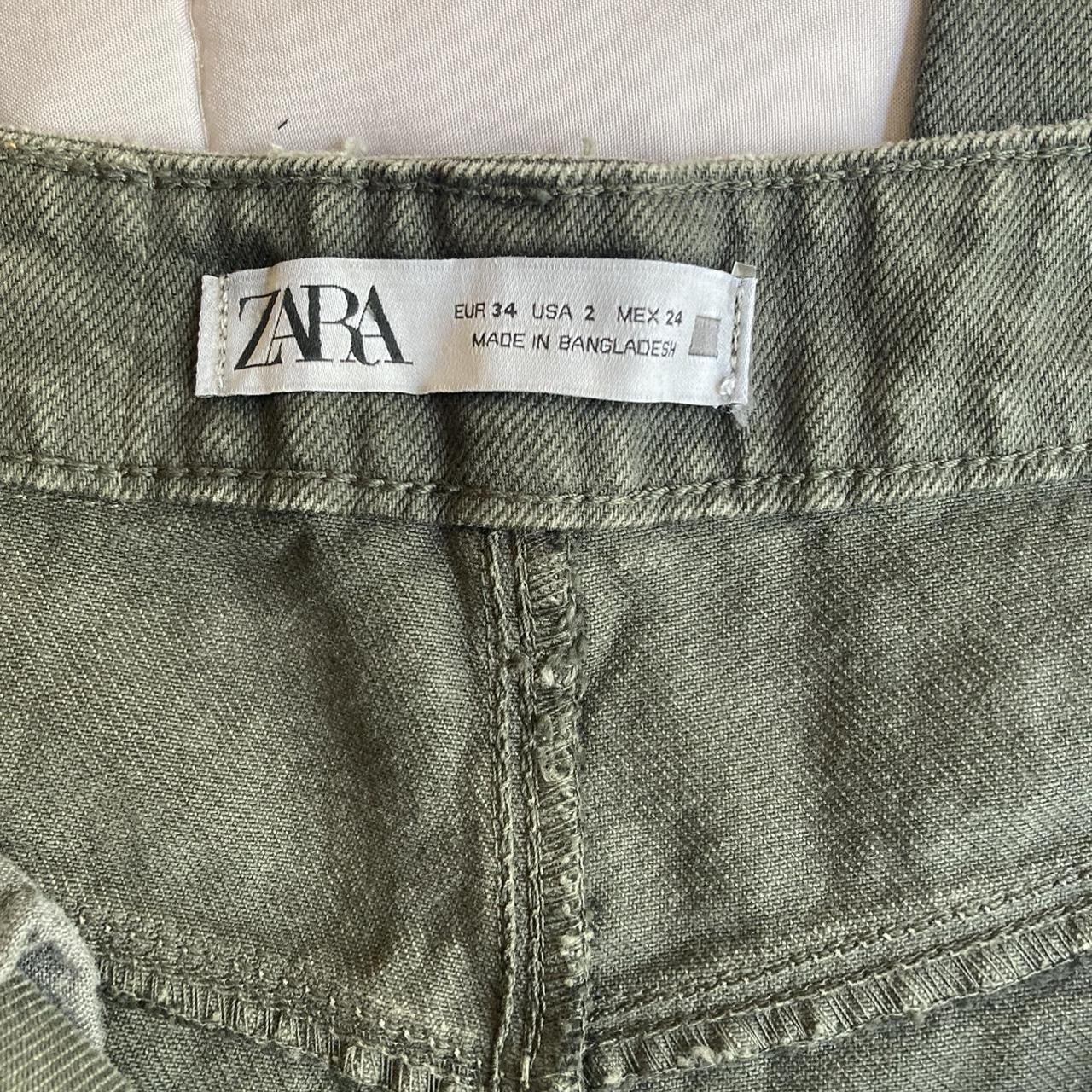 wide leg faded grey Zara jeans quality denim with a... Depop