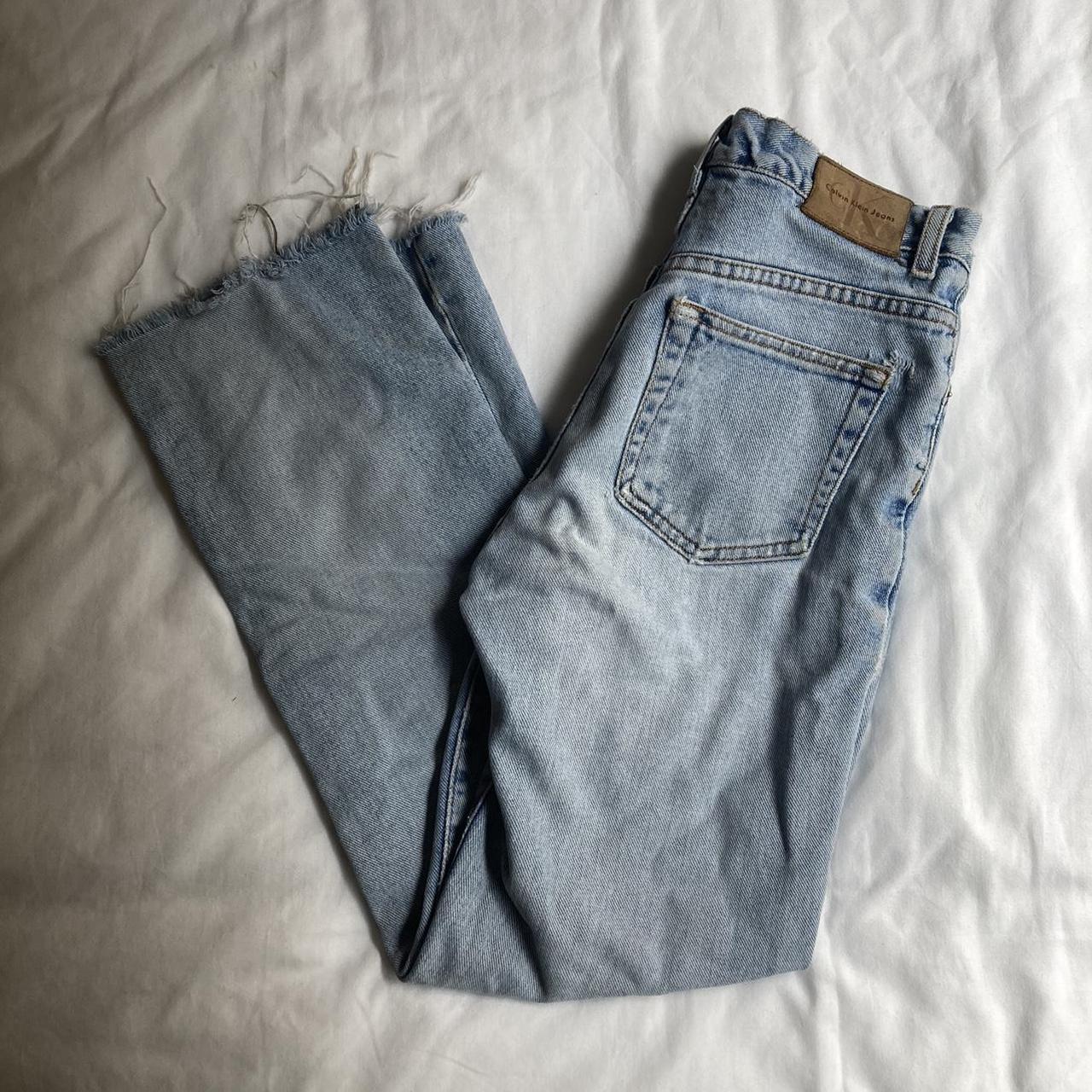 vintage lightwash Calvin Klein jeans. the inseam has... - Depop