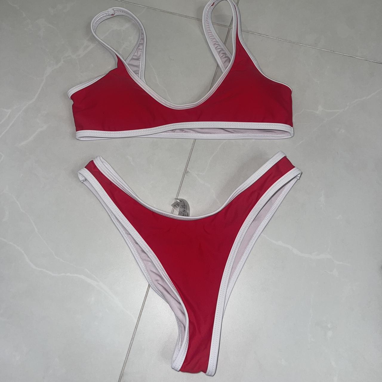 ZAFUL Women's Red and White Bikinis-and-tankini-sets