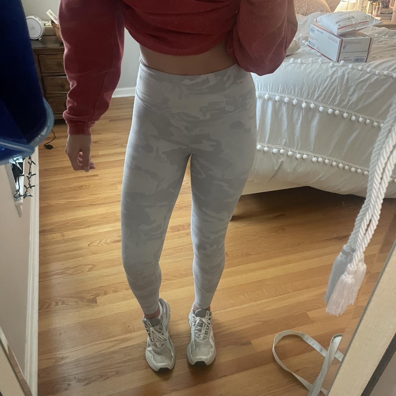 Lululemon white camo leggings. Size 4 but would... - Depop