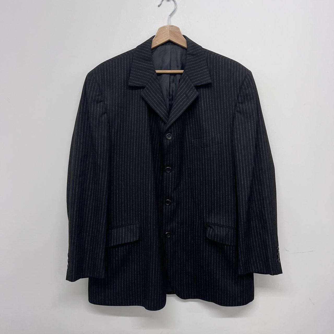 Oversized pinstripe men’s blazer 42 inch chest. Short. - Depop