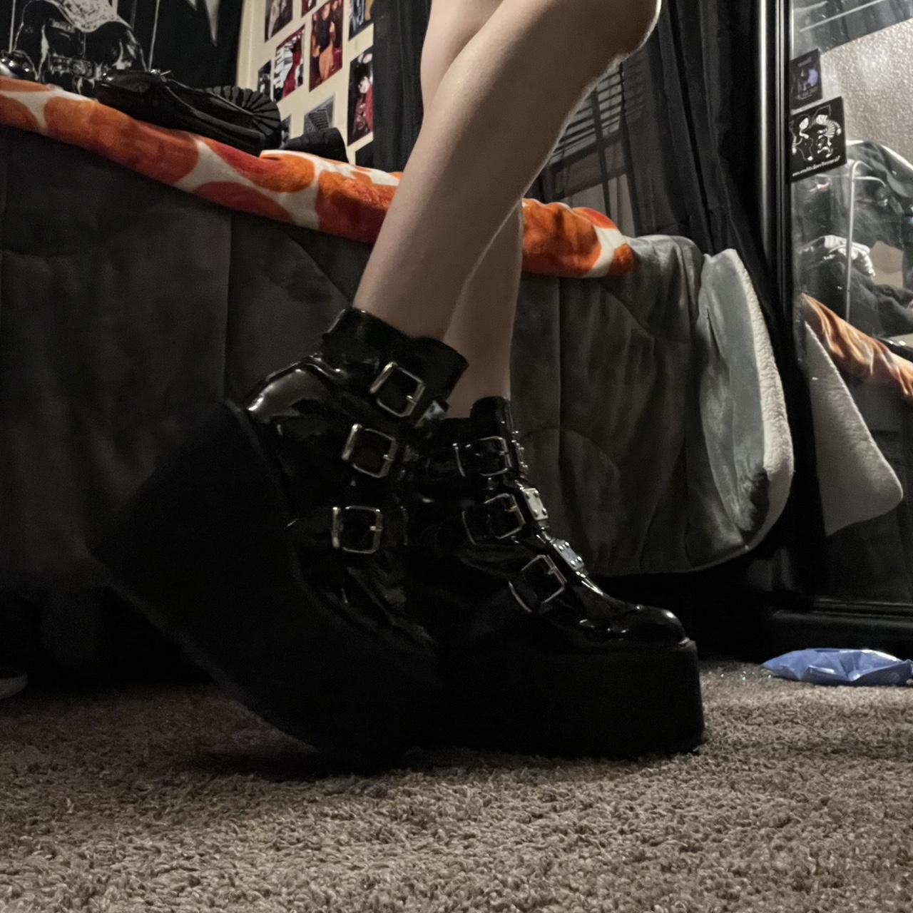 demonia flat boots