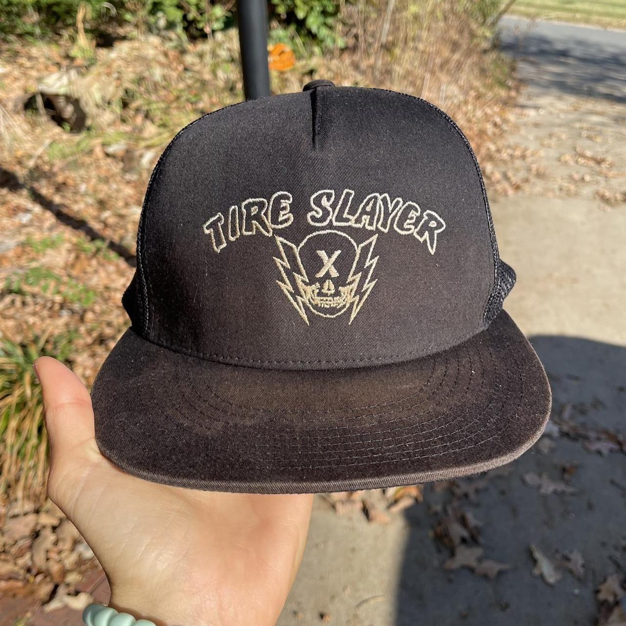 Vintage Goth Grunge Tire Slayer Skeleton Embroidered... Depop