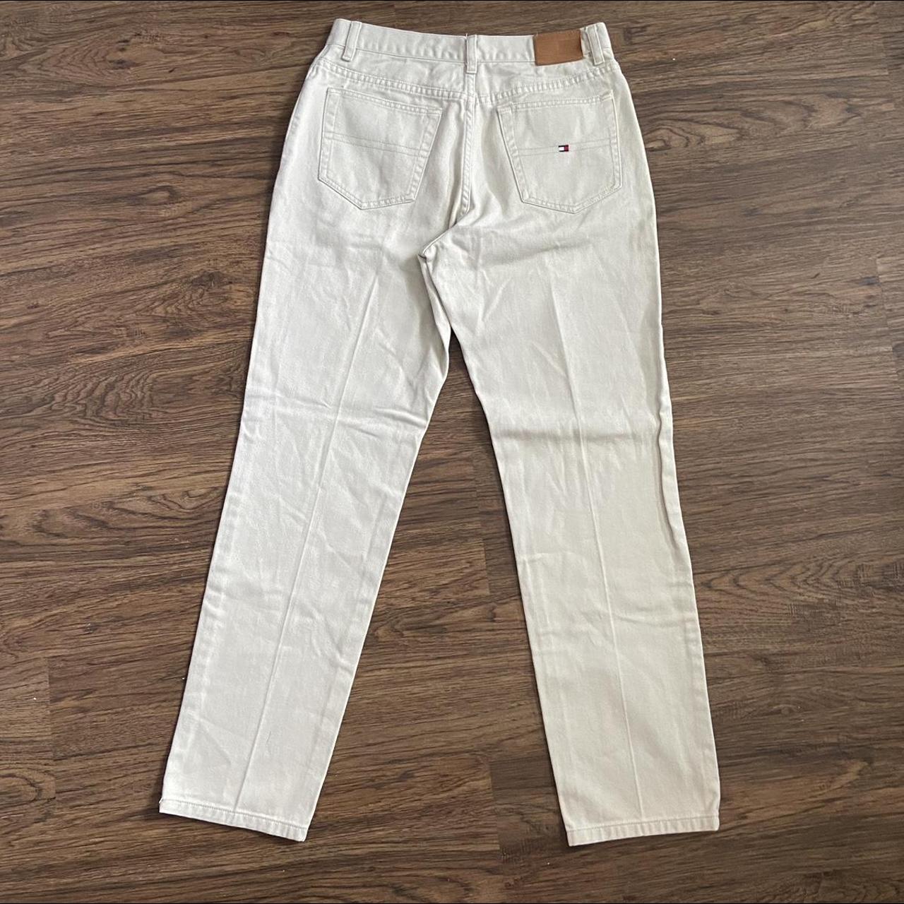 Tommy Hilfiger Women's Cream and Tan Jeans | Depop