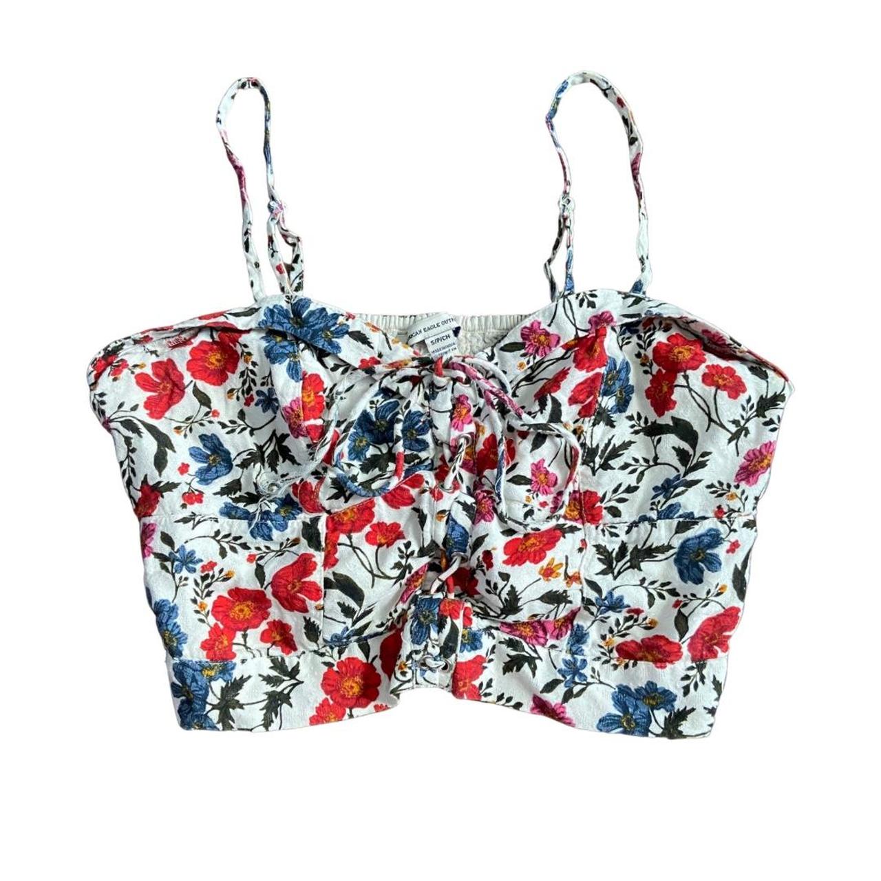 Floral Crop Top A Floral Patterned Crop Top By Depop