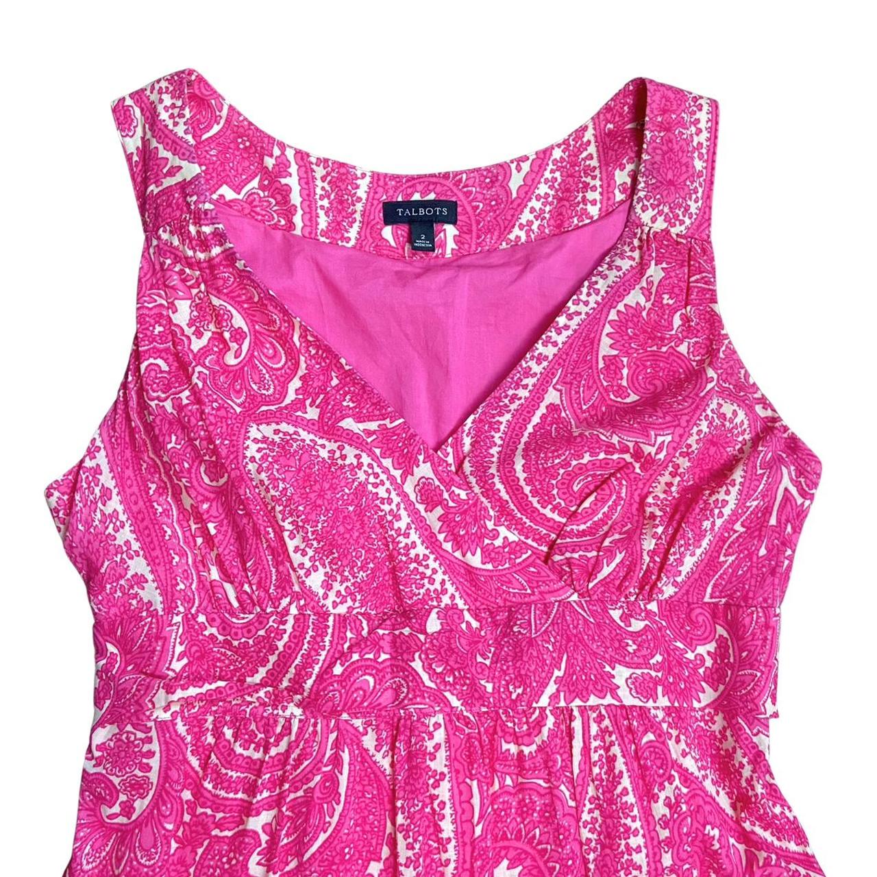 EUC Talbots Womens Dress Sleeveless Paisley Pink - Depop