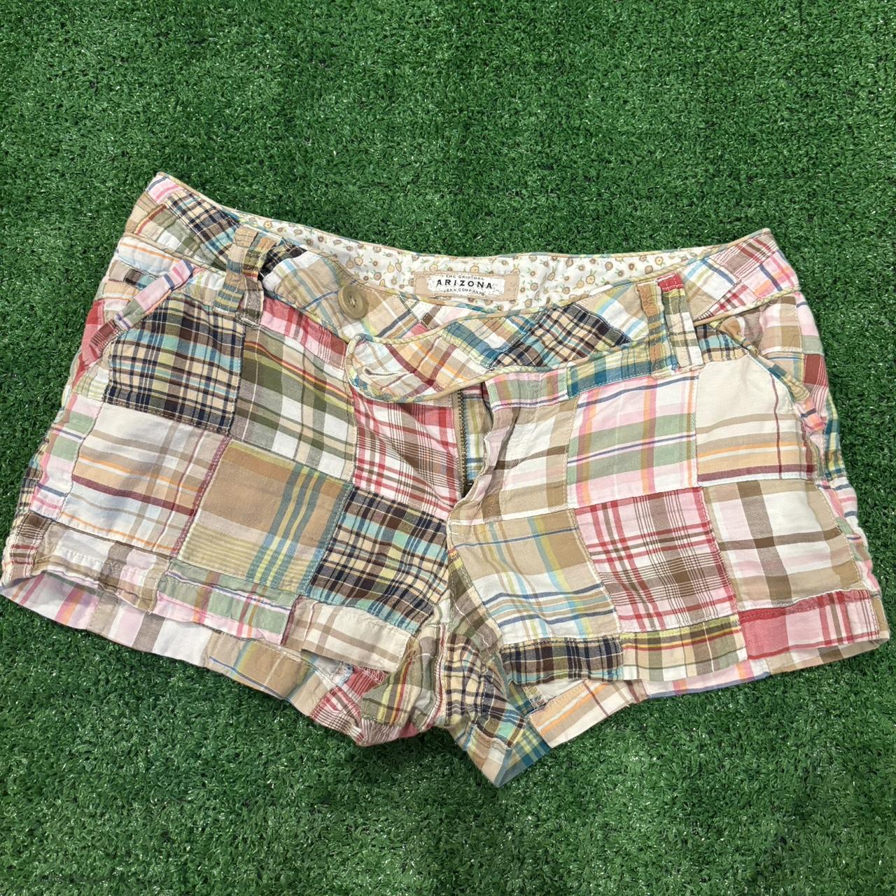 Size 7 Arizona Pink Plaid Shorts #plaid #shorts... - Depop