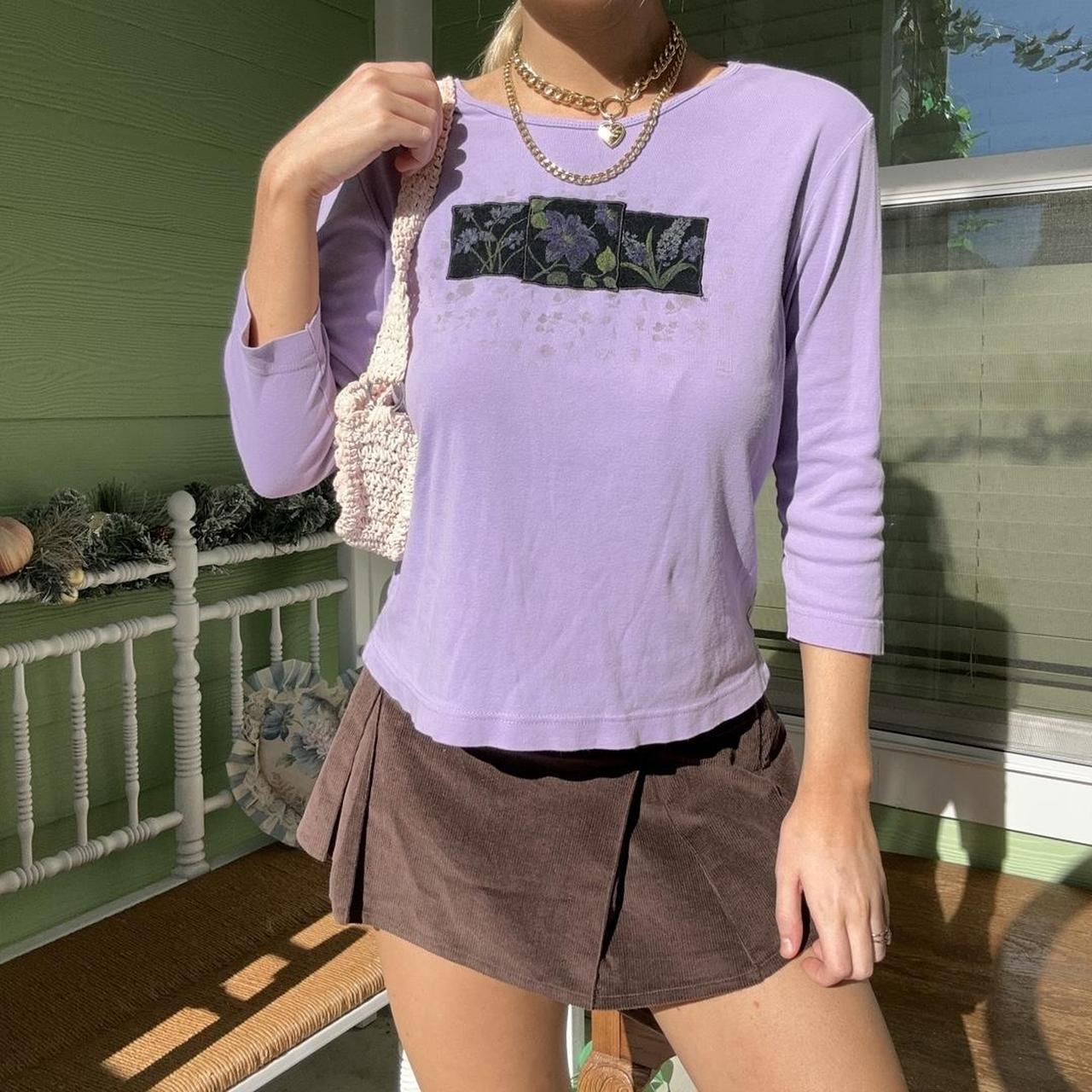 Vintage 90s quarter length sleeve long sleeve top... Depop