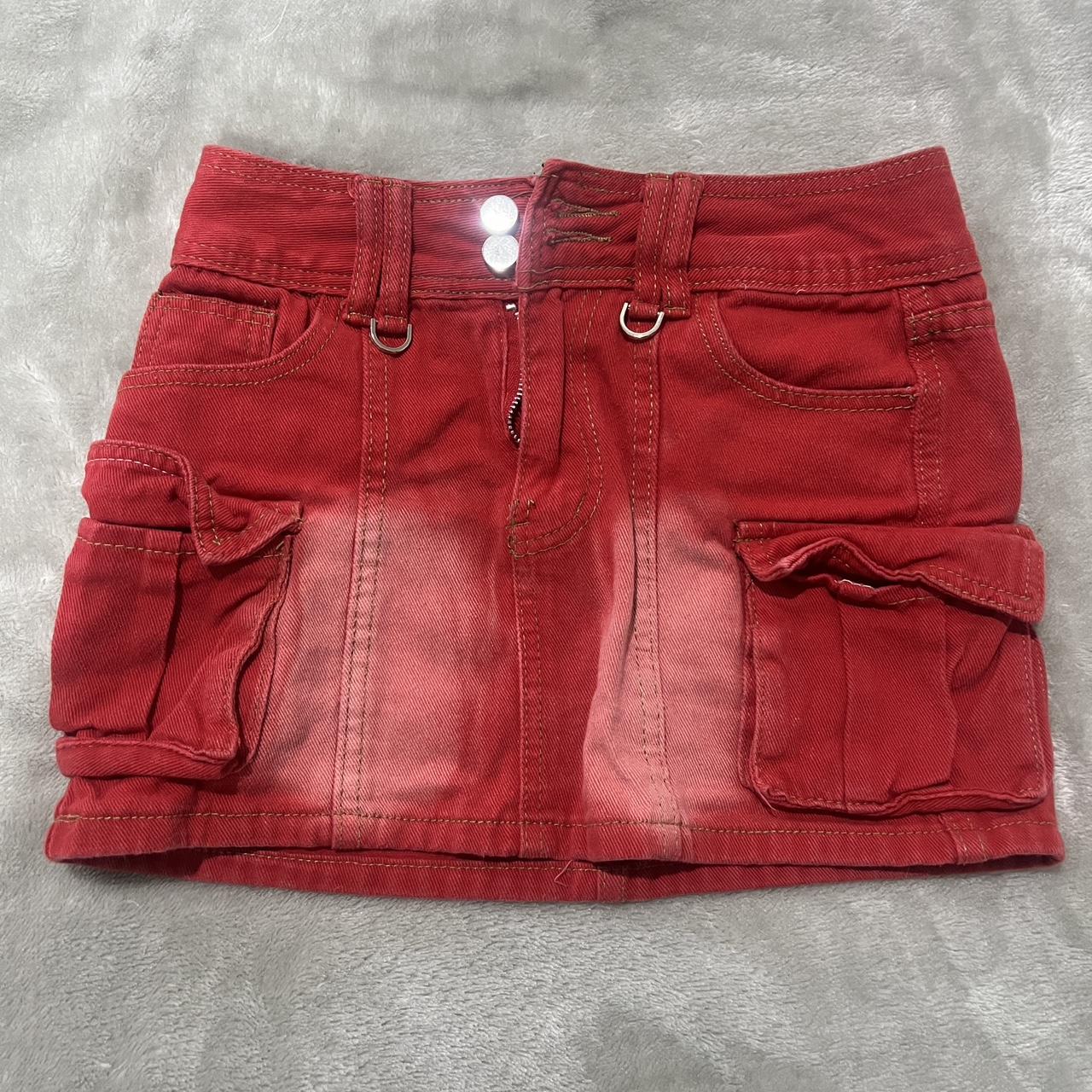 Super cute red mini skirt. Well loved but in great... - Depop