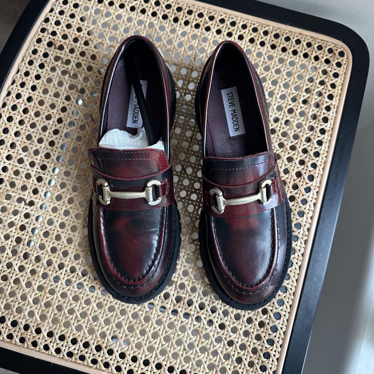 Steve Madden women’s Lando loafer Burgundy Size 7... Depop
