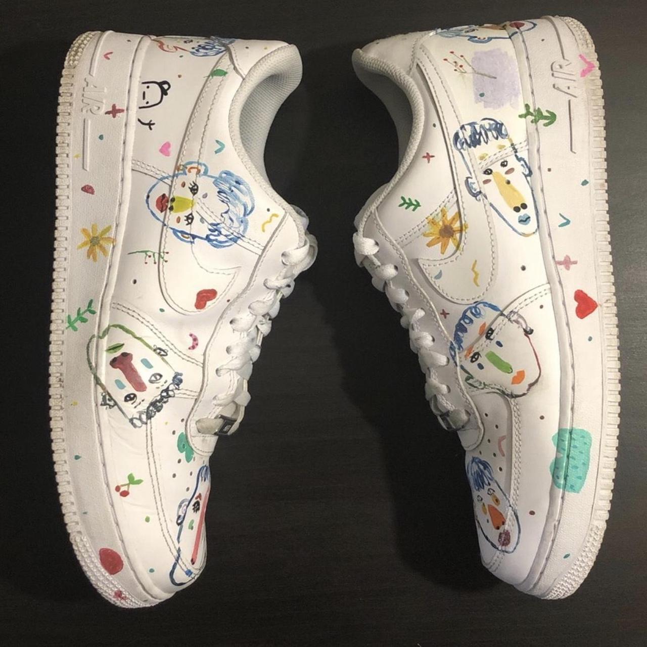 Nike airforce 1 customs Juice wrld airforce Black - Depop