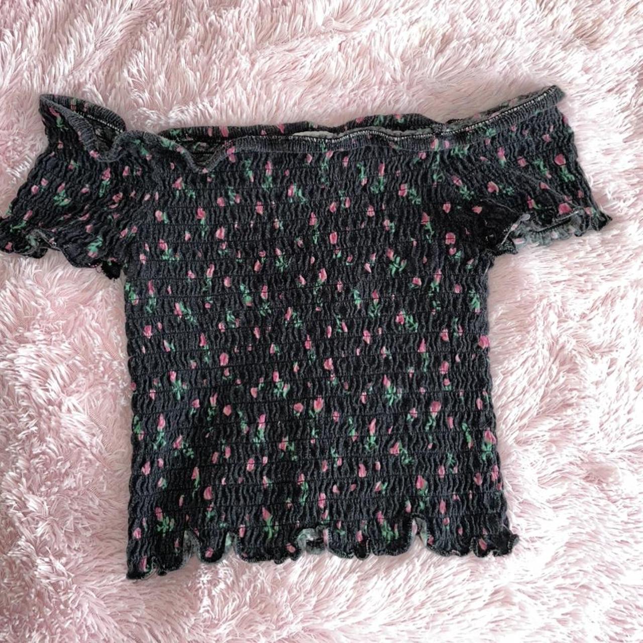 beautiful floral crop top, i loved pairing this with... - Depop