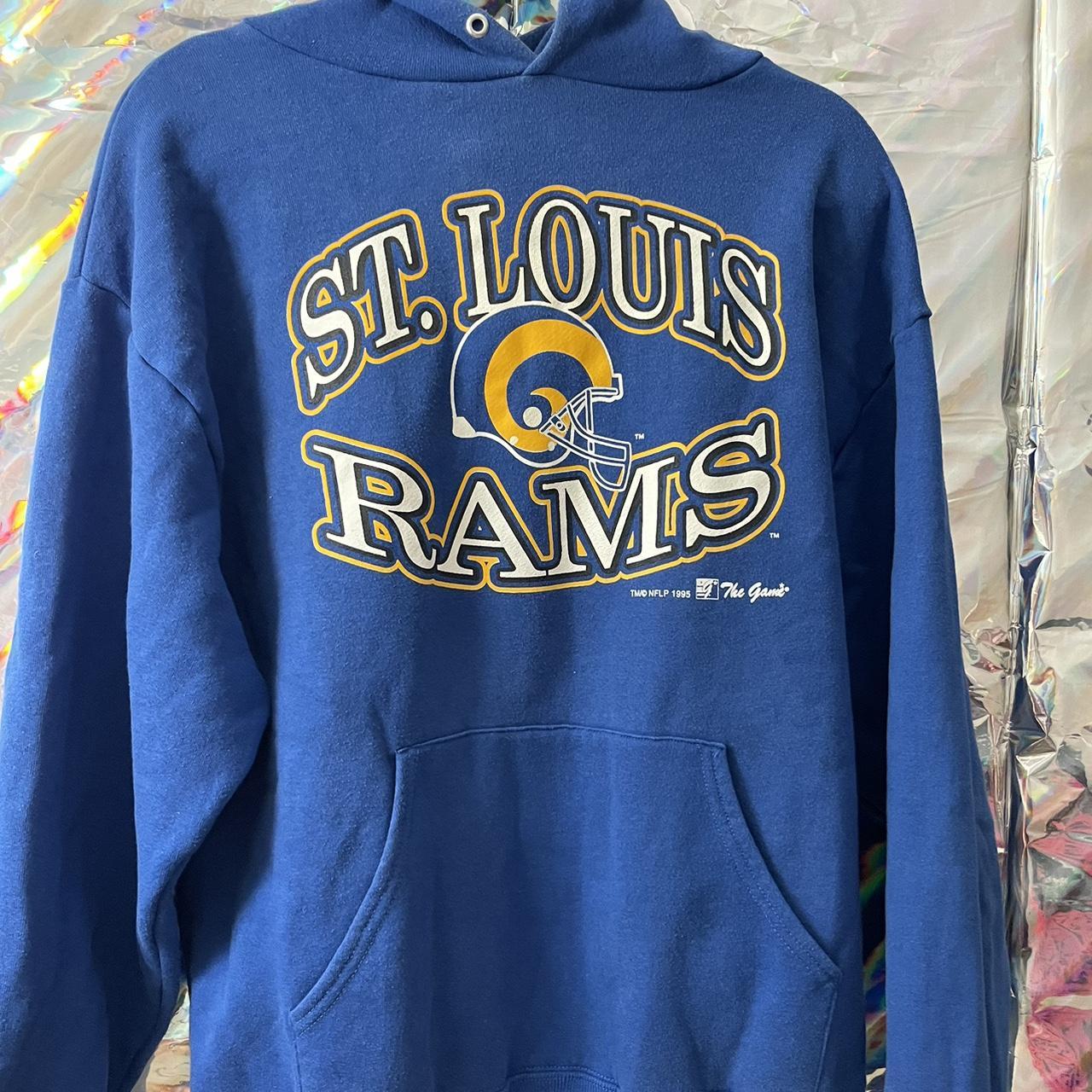 rare los angeles rams zip up hoodie size : large - Depop