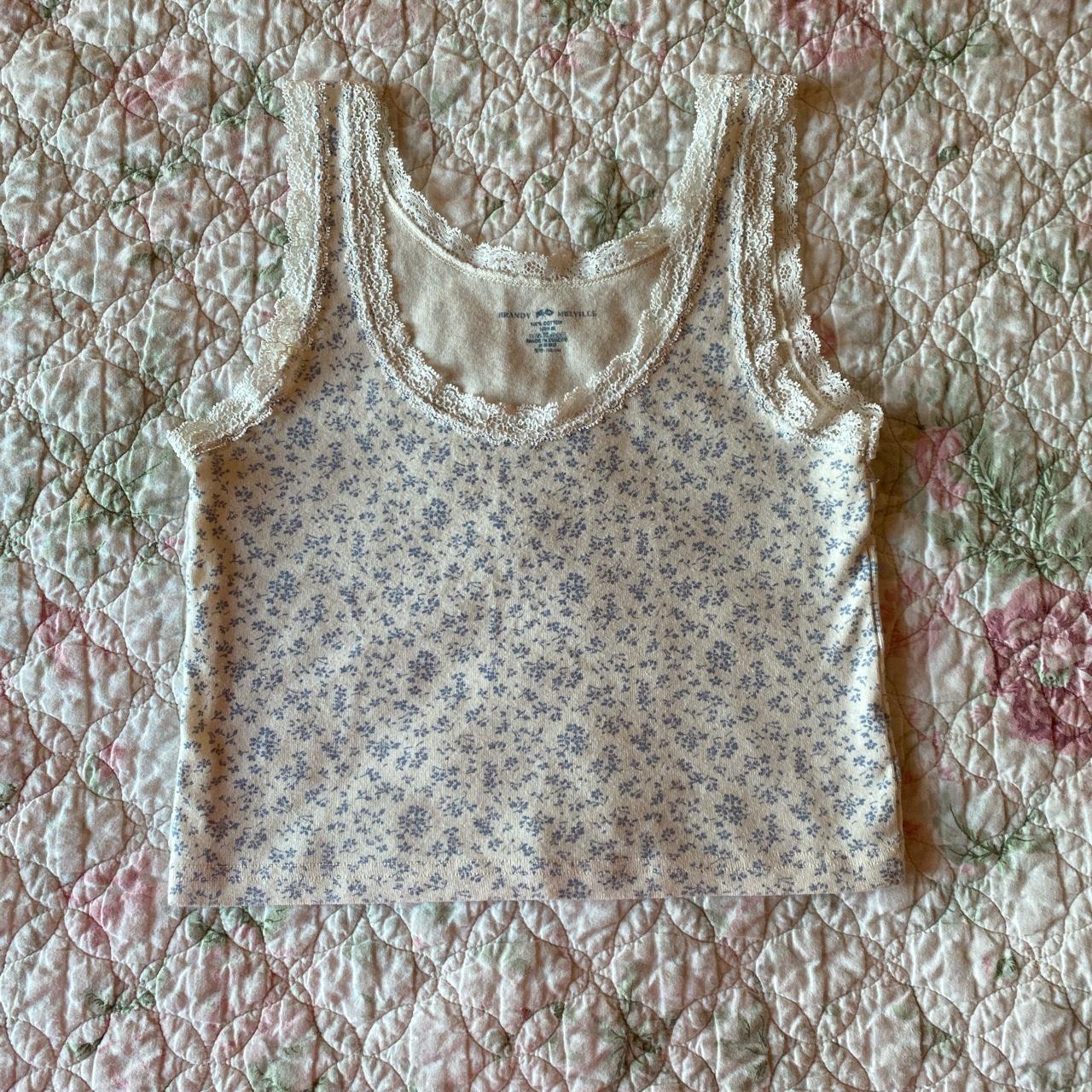 brandy amara lace tank ! great condition gray with - Depop