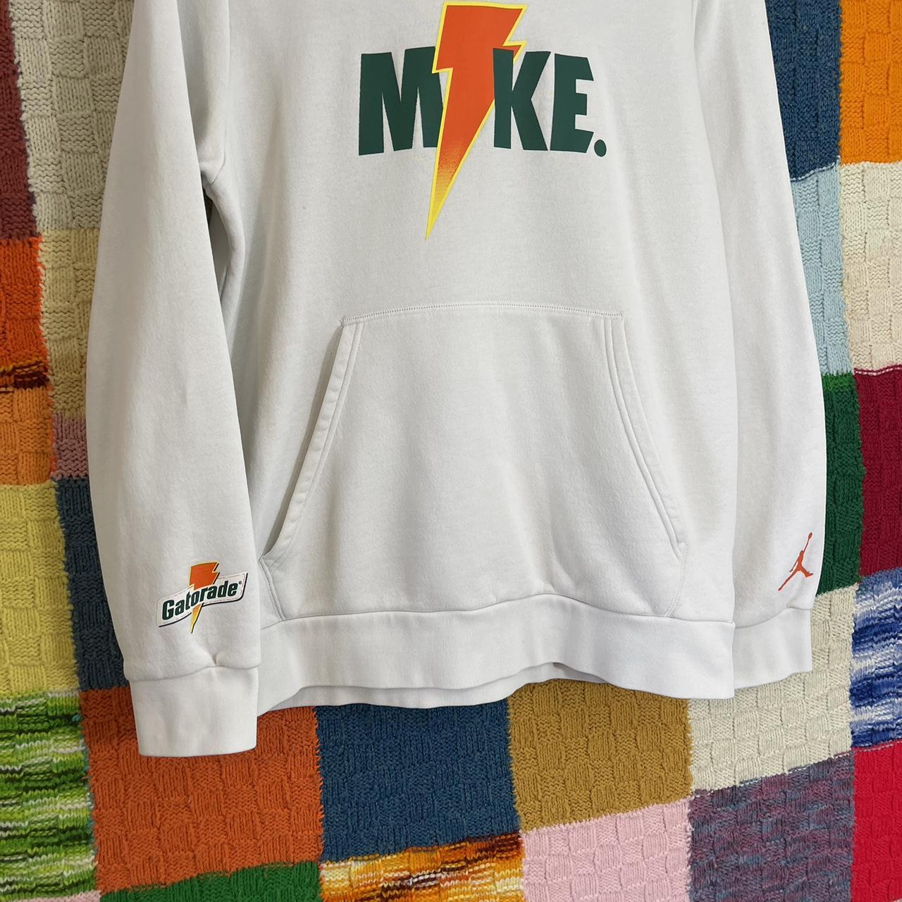 Jordan Men's White and Orange Hoodie Depop