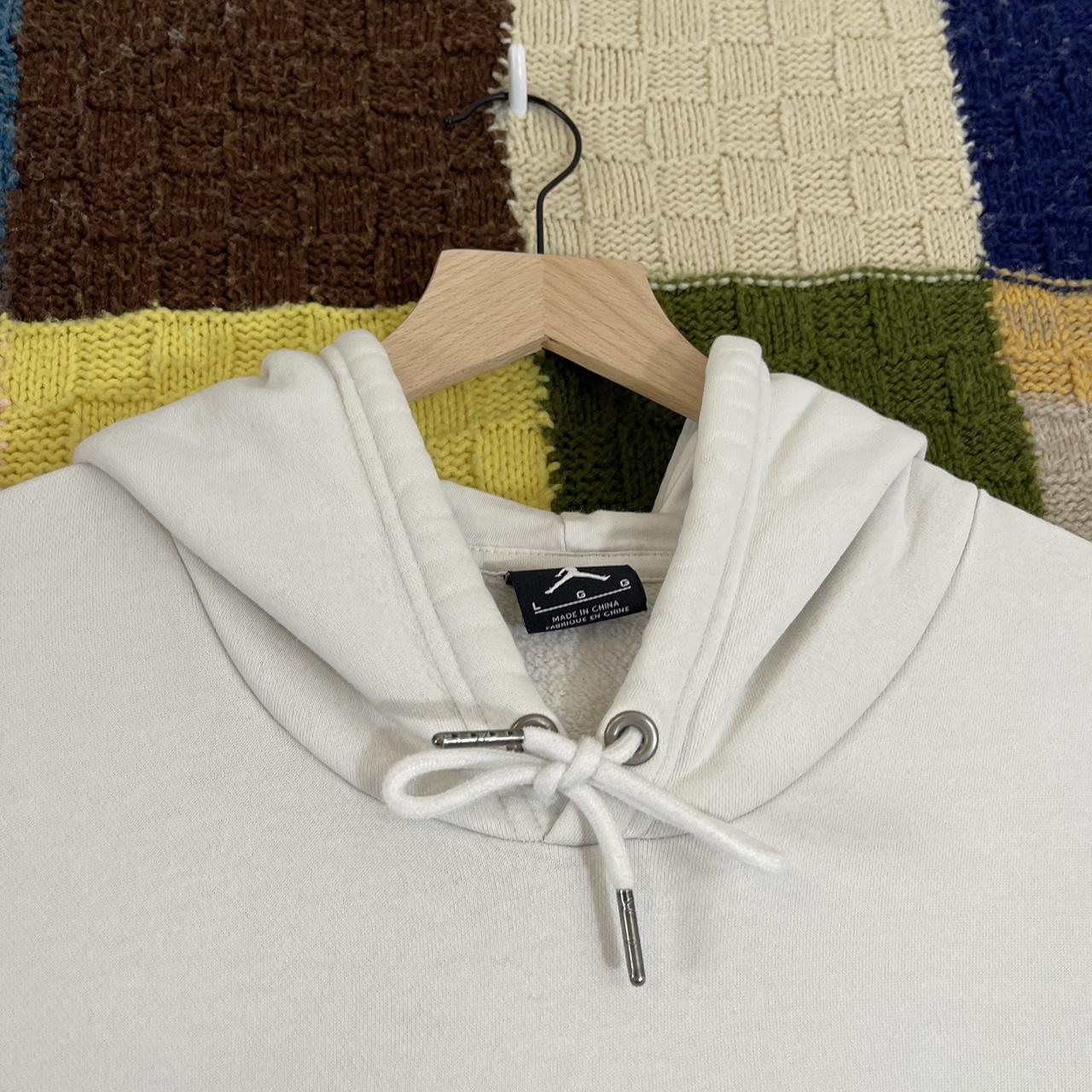Jordan Men's White and Orange Hoodie Depop
