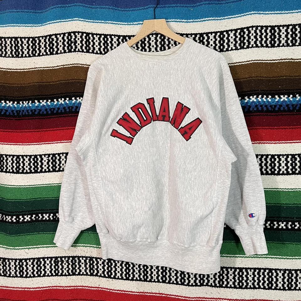 Vintage Indiana university reverse weave crewneck... - Depop