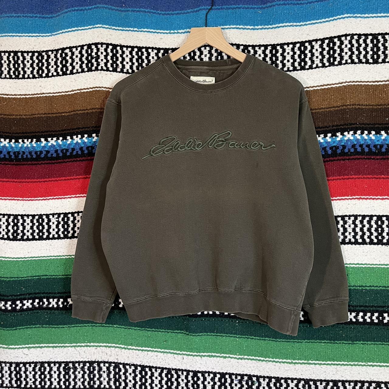 Vintage Eddie Bauer green crewneck sweatshirt... - Depop