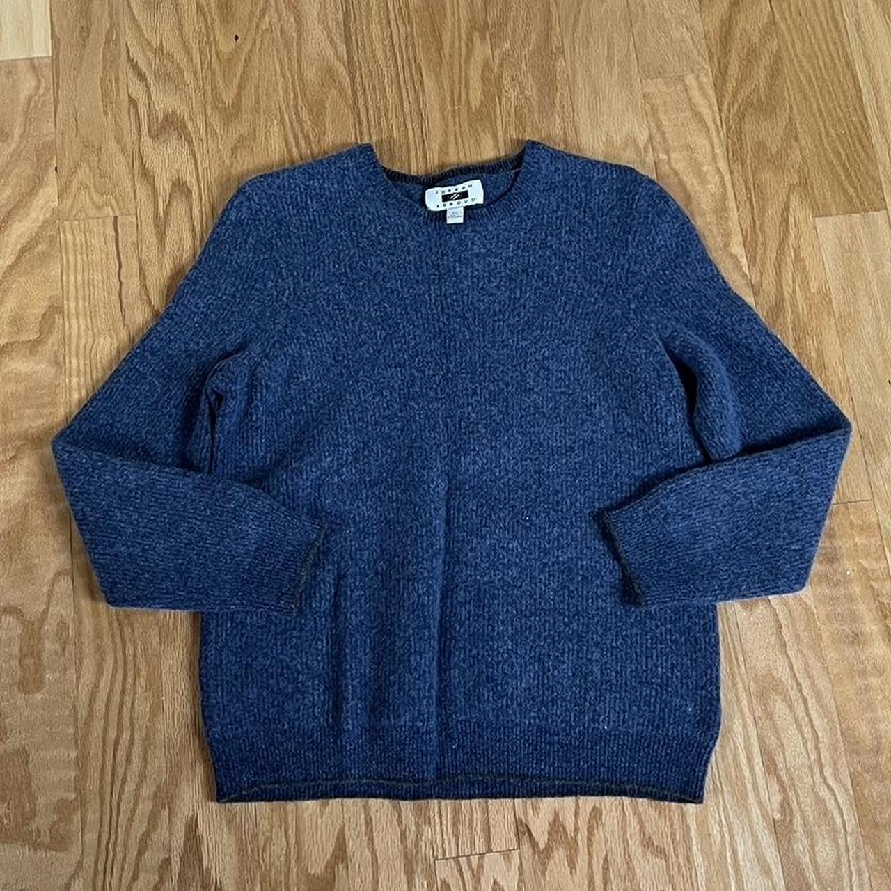 joseph abboud navy wool sweater very 90s seinfeld Depop