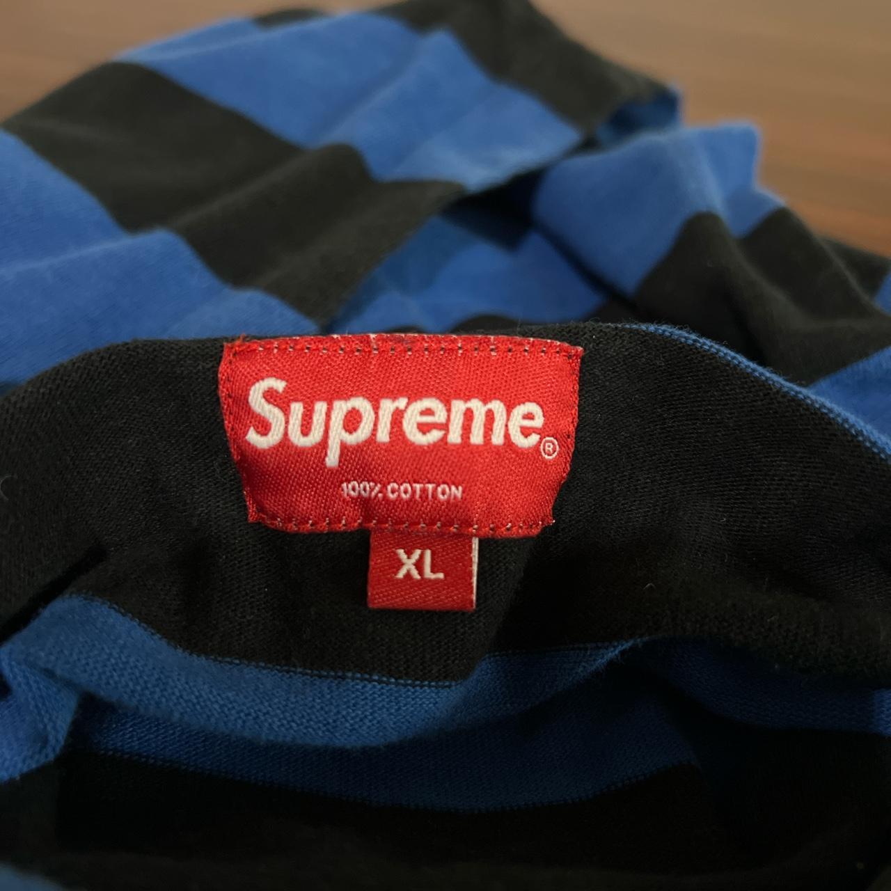 Supreme Black and Blue Striped Hoodie MEN S SIZE XL