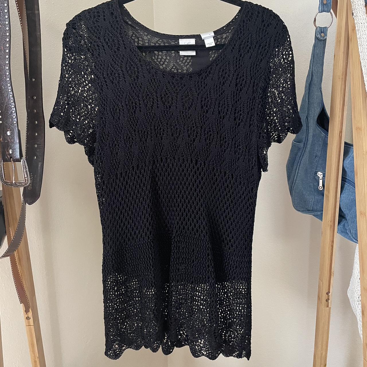 Crochet Black Top #crochet #fancy #dressy Depop