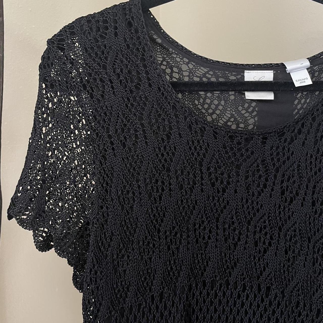 Crochet Black Top #crochet #fancy #dressy Depop