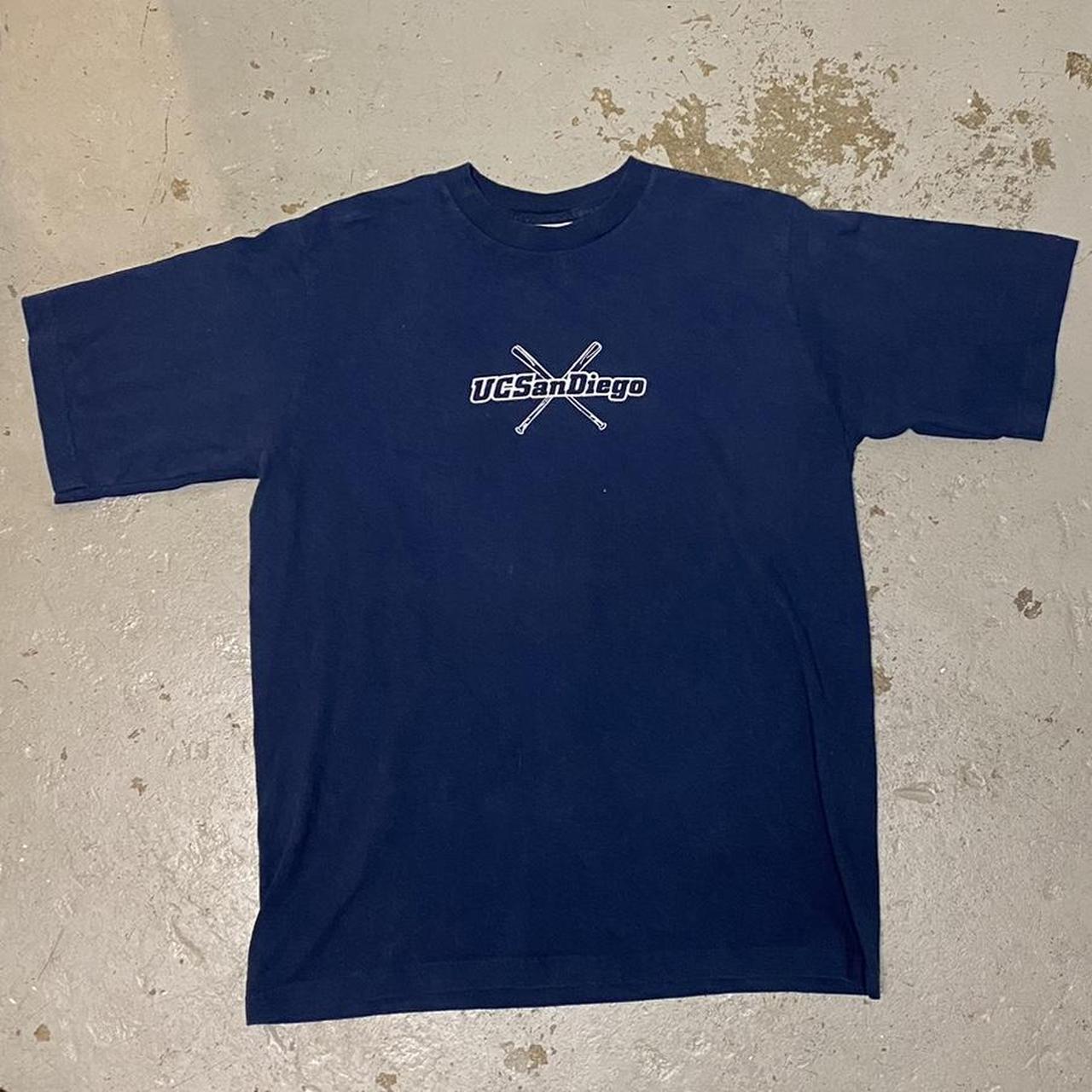 Adidas Men's Navy and White T-shirt | Depop