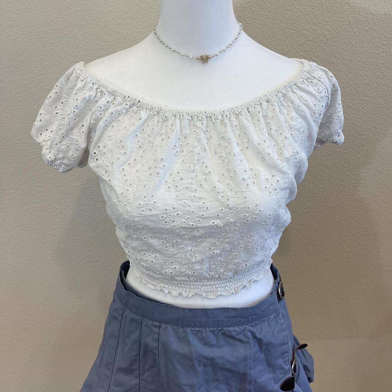 Hollister white off the shoulder 2024 top