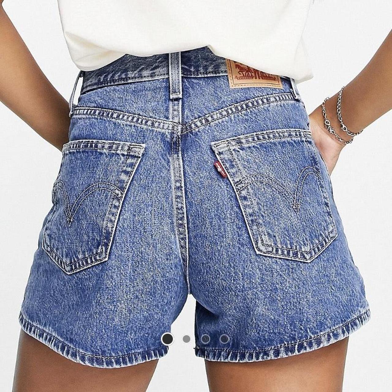 levi’s high waisted mom shorts in mid wash only... - Depop