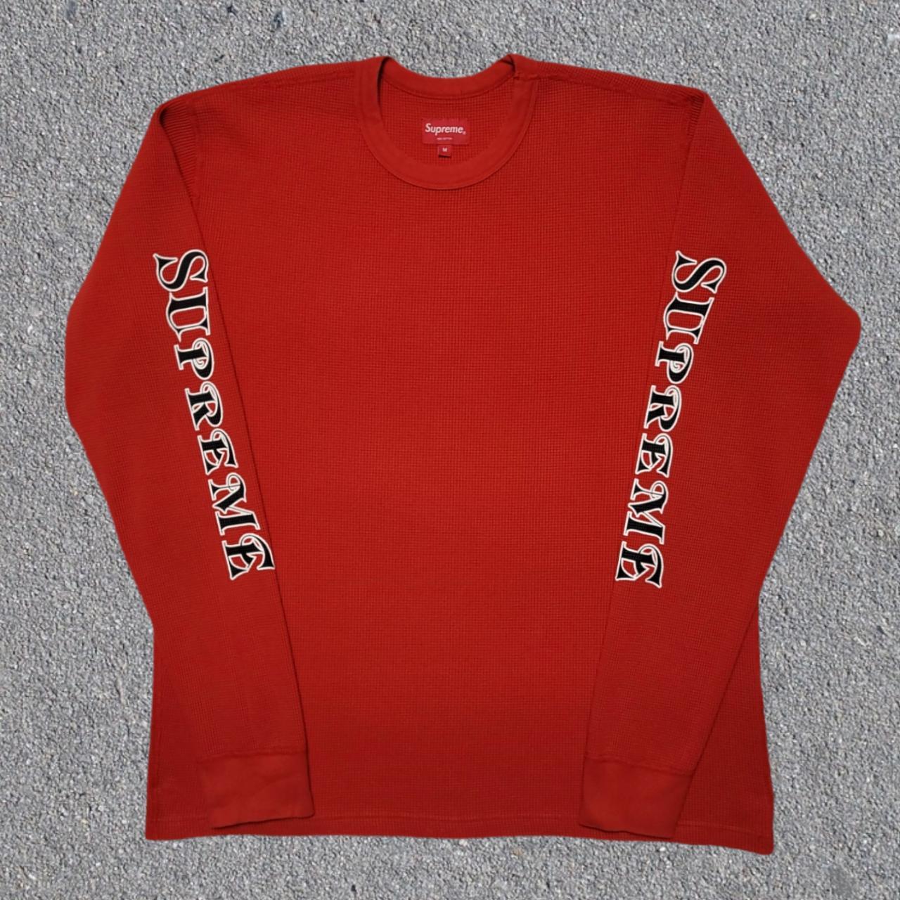 Supreme Sleeve Logo Waffle Thermal Lサイズ 割引購入 - スウェット