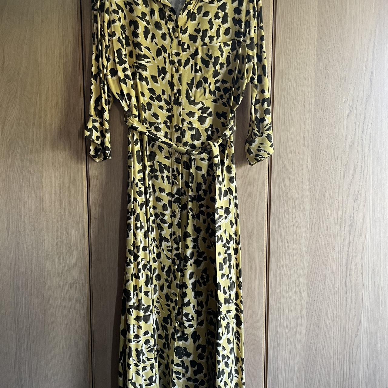 F F LADIES MUSTARD COLOURED ANIMAL PRINT SHIRT. Depop