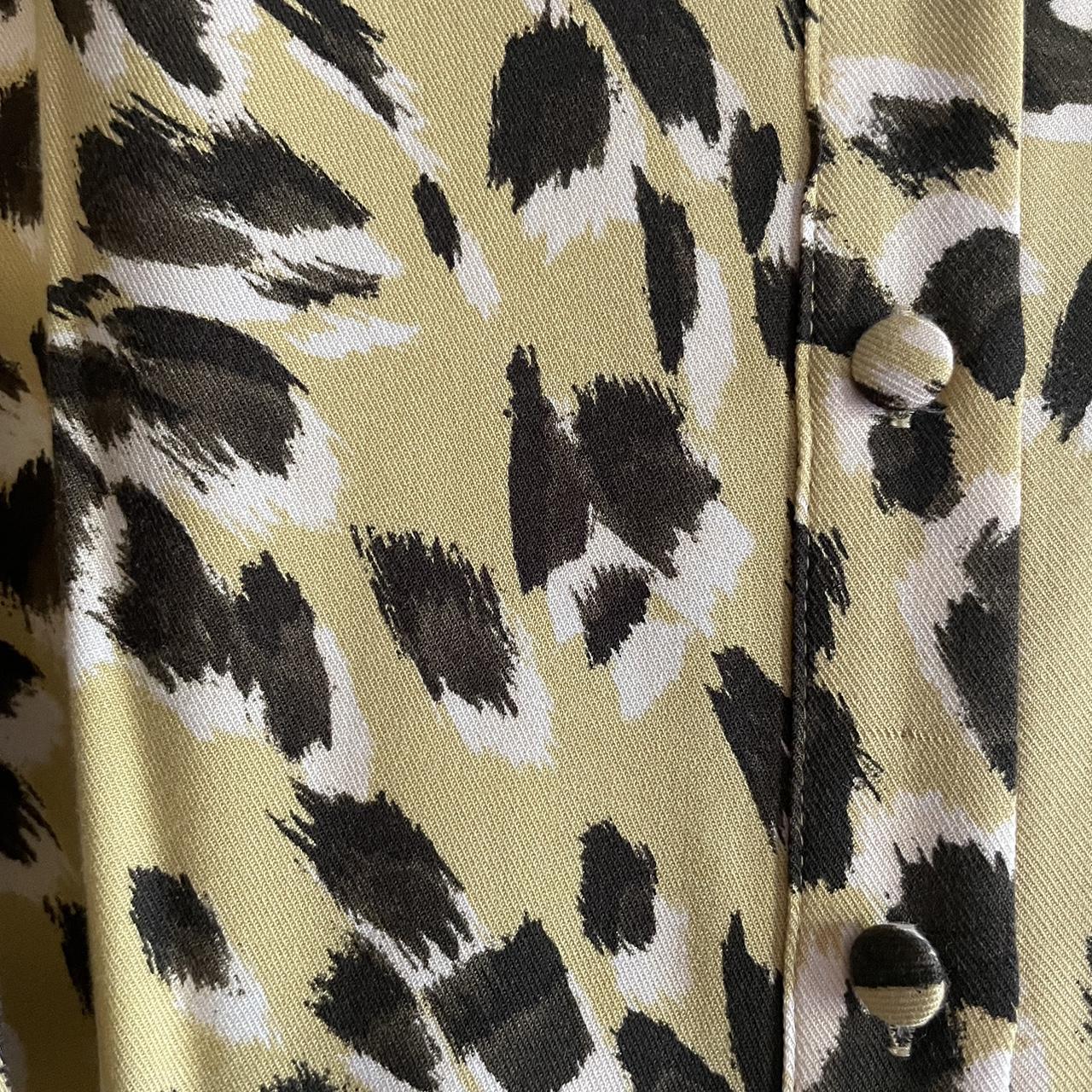 F F LADIES MUSTARD COLOURED ANIMAL PRINT SHIRT. Depop