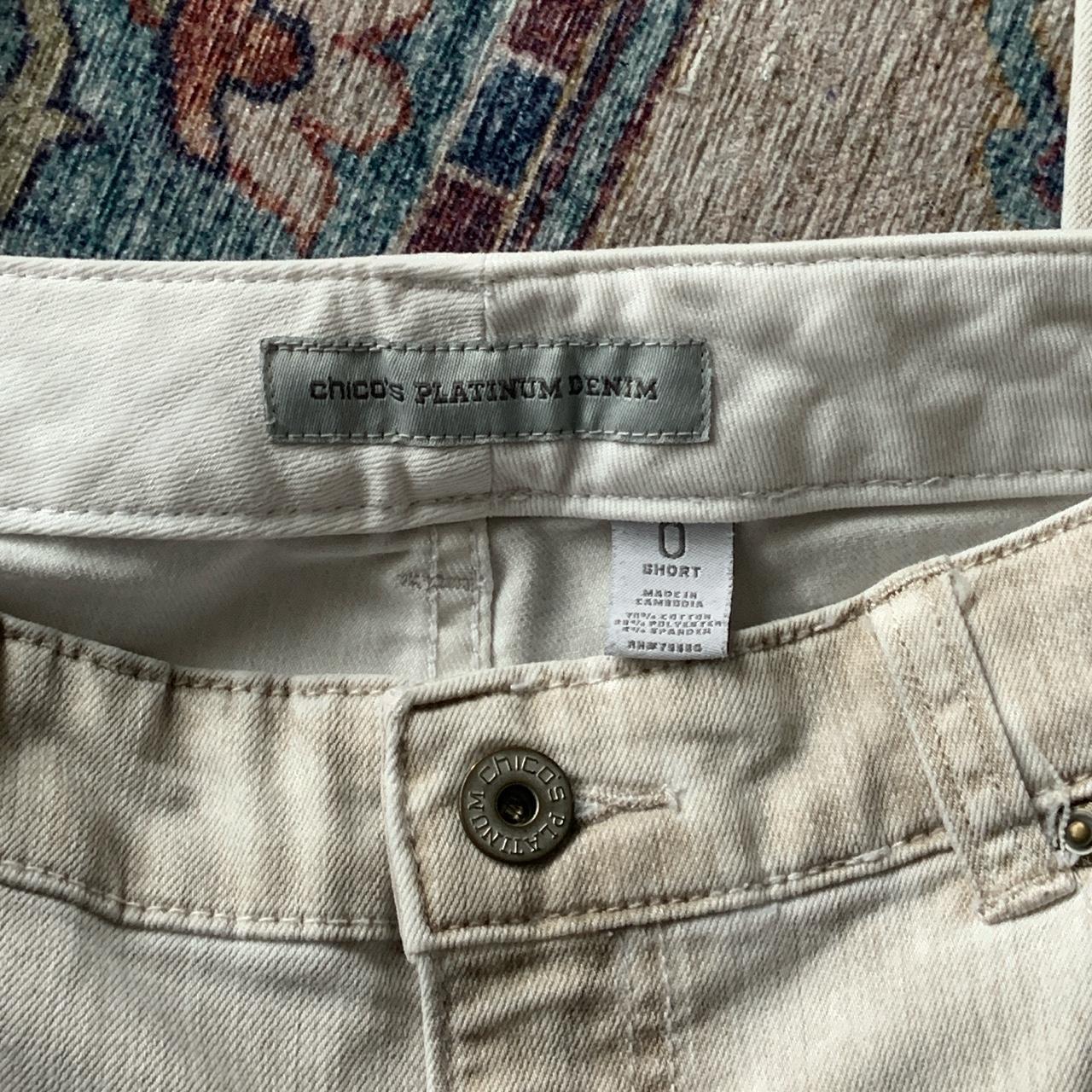 Chico's Women's Cream Jeans | Depop