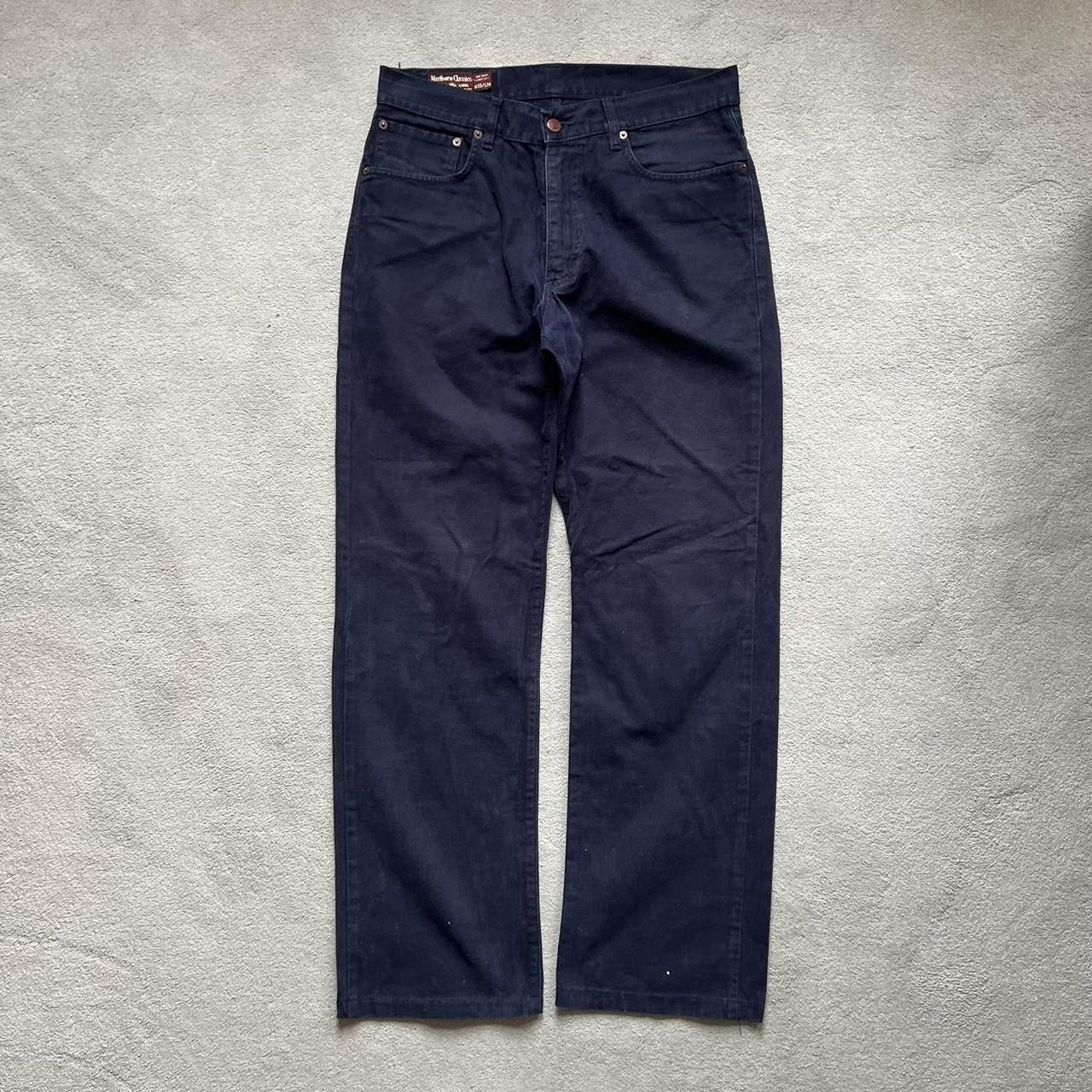 Marlboro Men's Navy Trousers | Depop