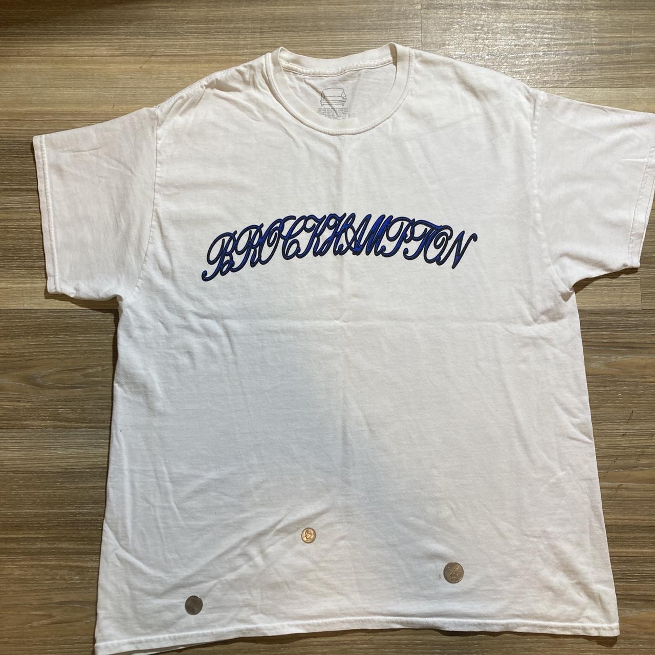 Brockhampton Men's White and Blue T-shirt