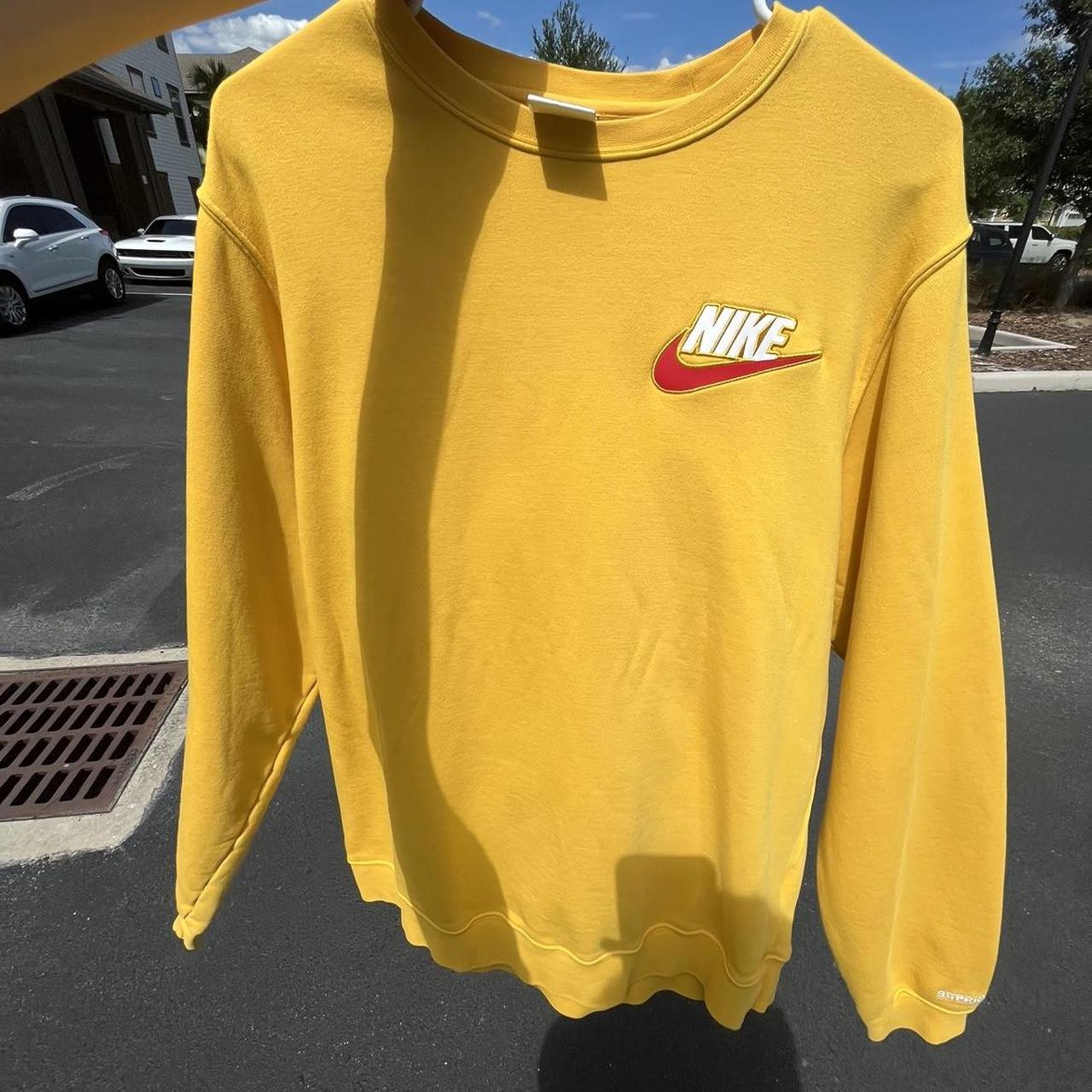 Supreme x Nike crewneck in mustard yellow Size M... - Depop