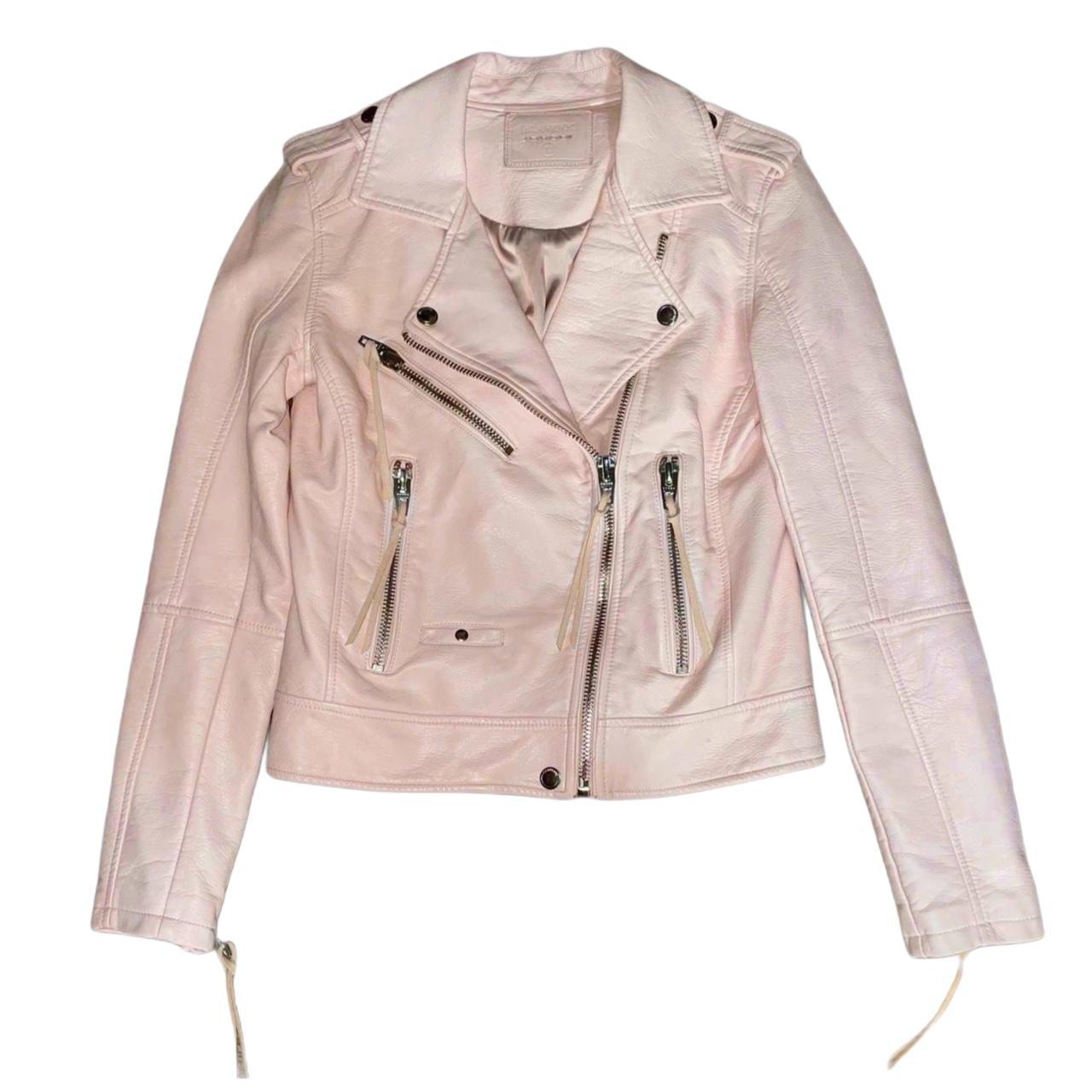 Blank NYC muted pink vegan leather jacket. Size. Depop