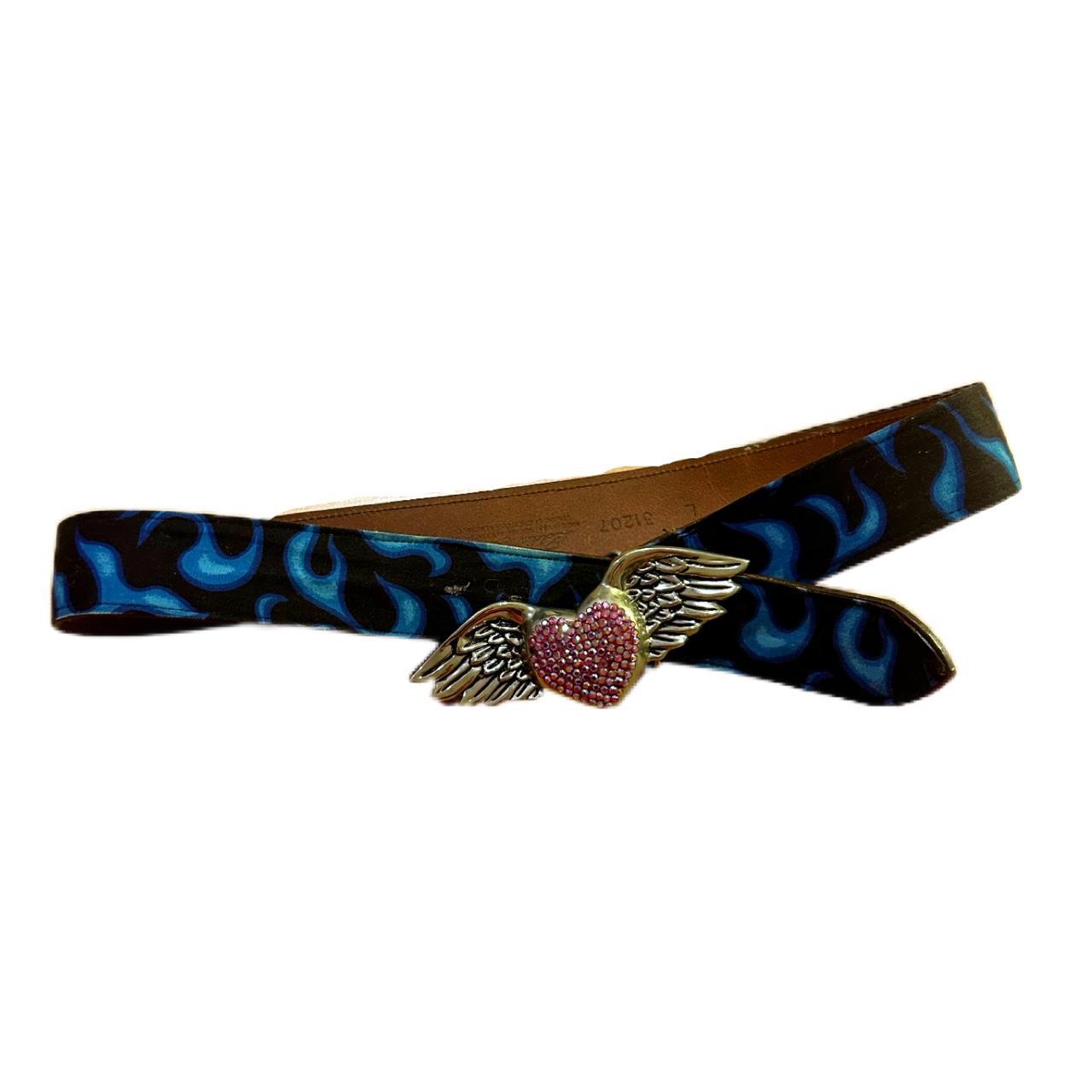 Women's Blue and Pink Belt Depop