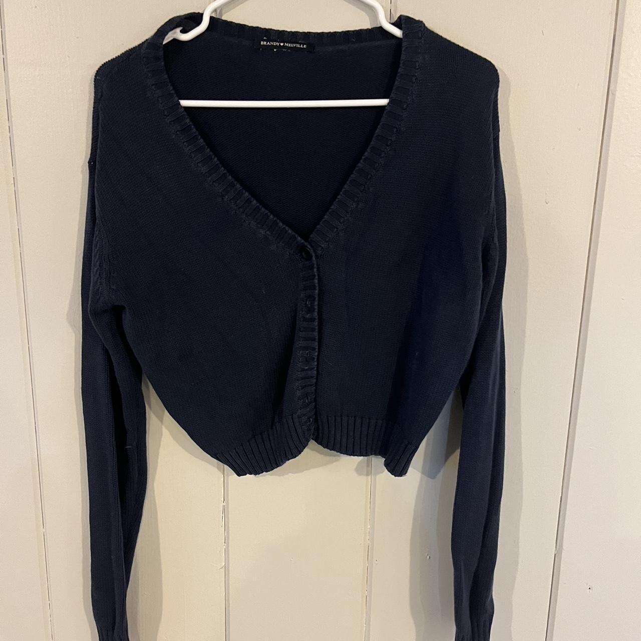 Brandy Melville cardigan in navy blue, a bit of... - Depop