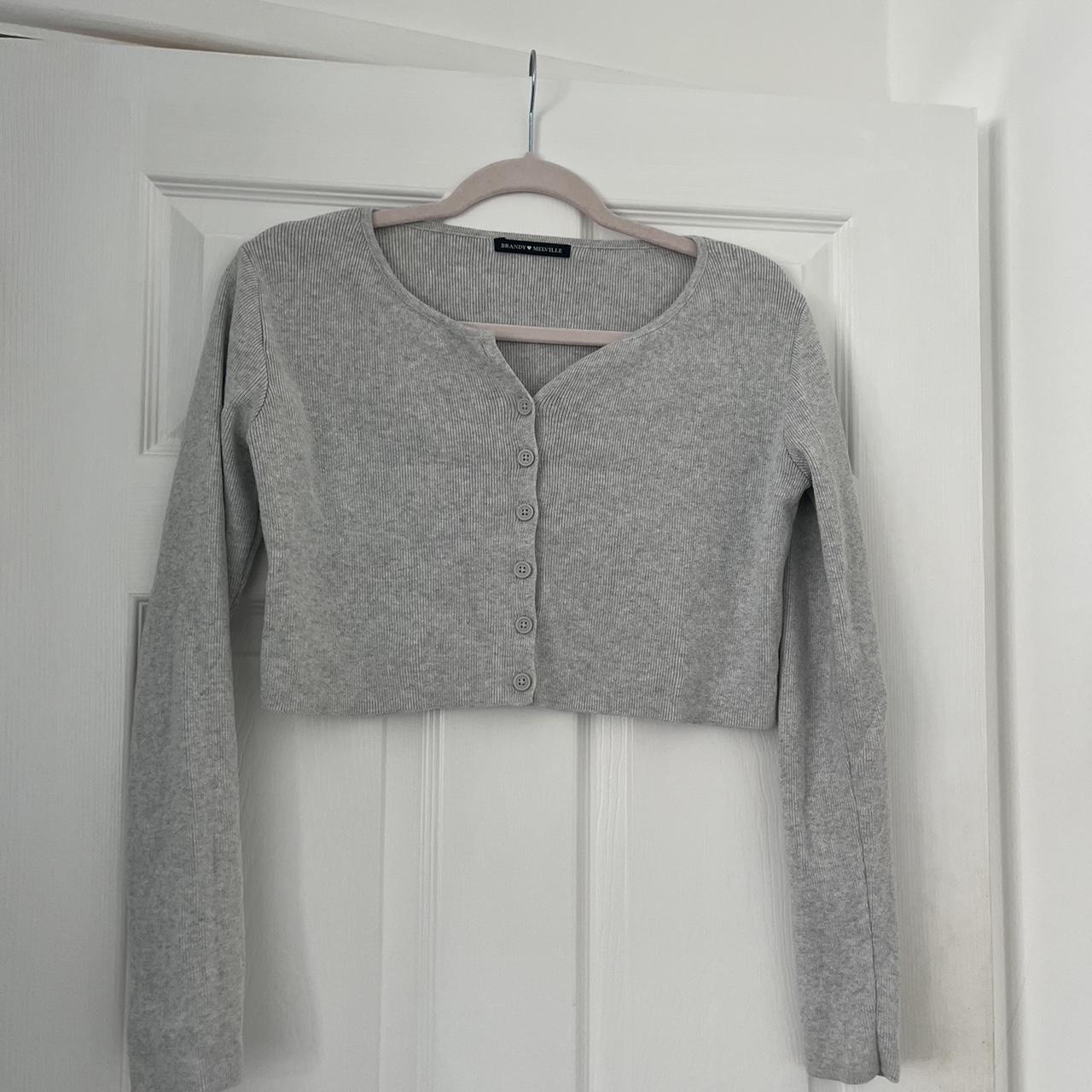 Brandy Melville cropped grey cardigan so cute