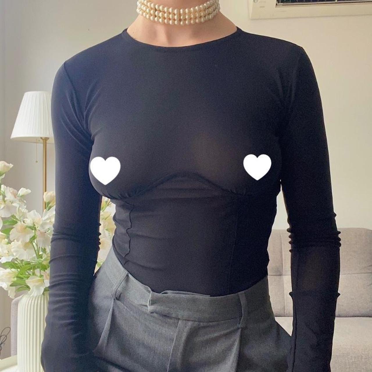 Glassons sheer backless long sleeve bodysuit Depop