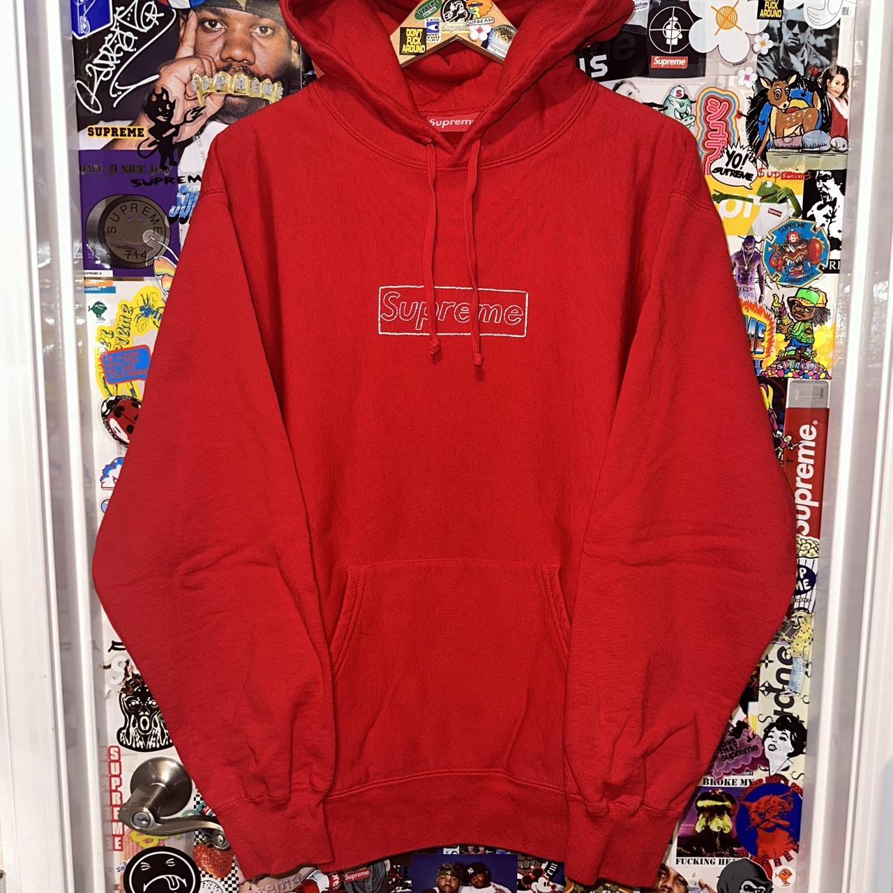 Supreme Kaws Chalk Box Logo Hoodie , Red, FW21 Release...