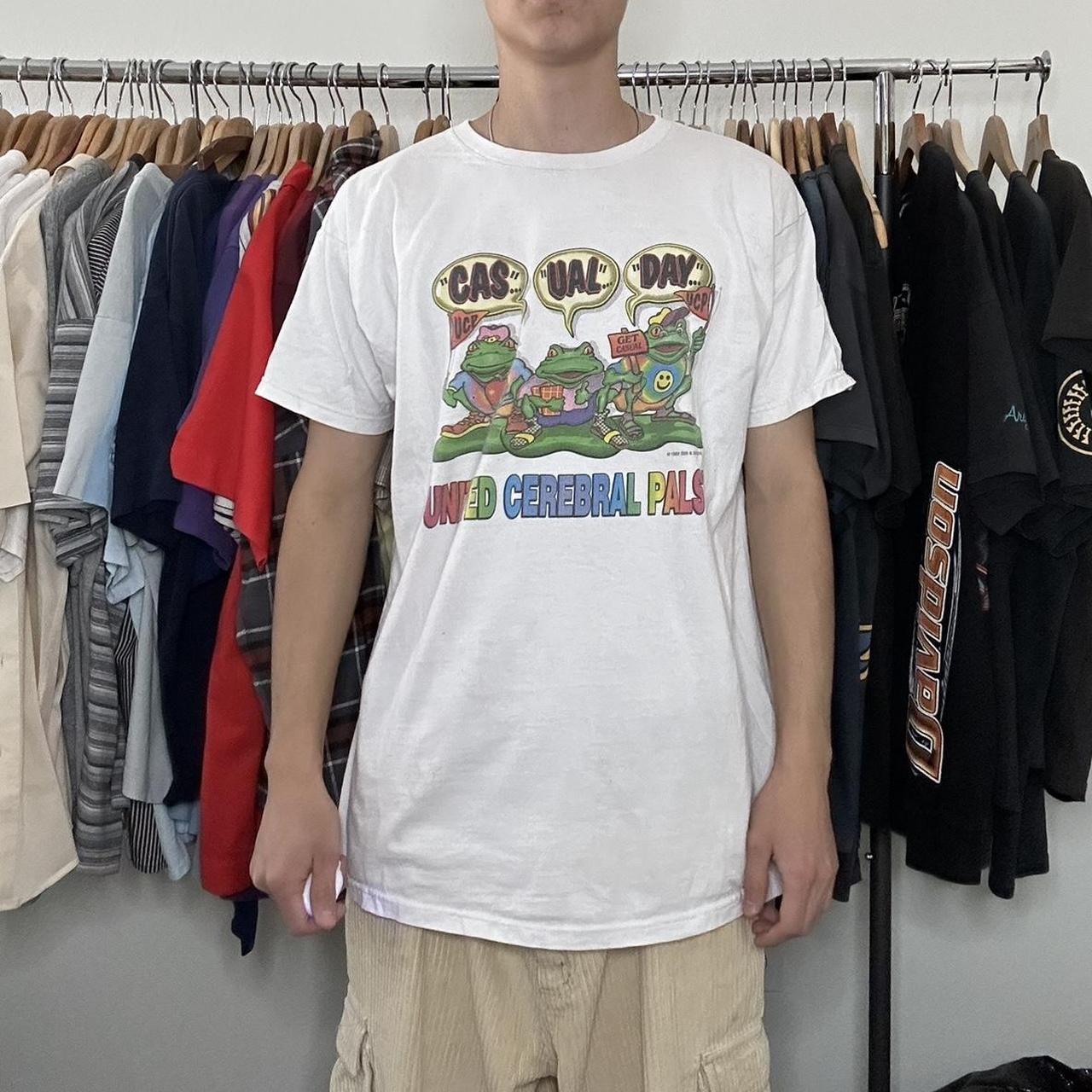 Vintage 90s Cerebral Paulsy Frog Tee Has some... Depop
