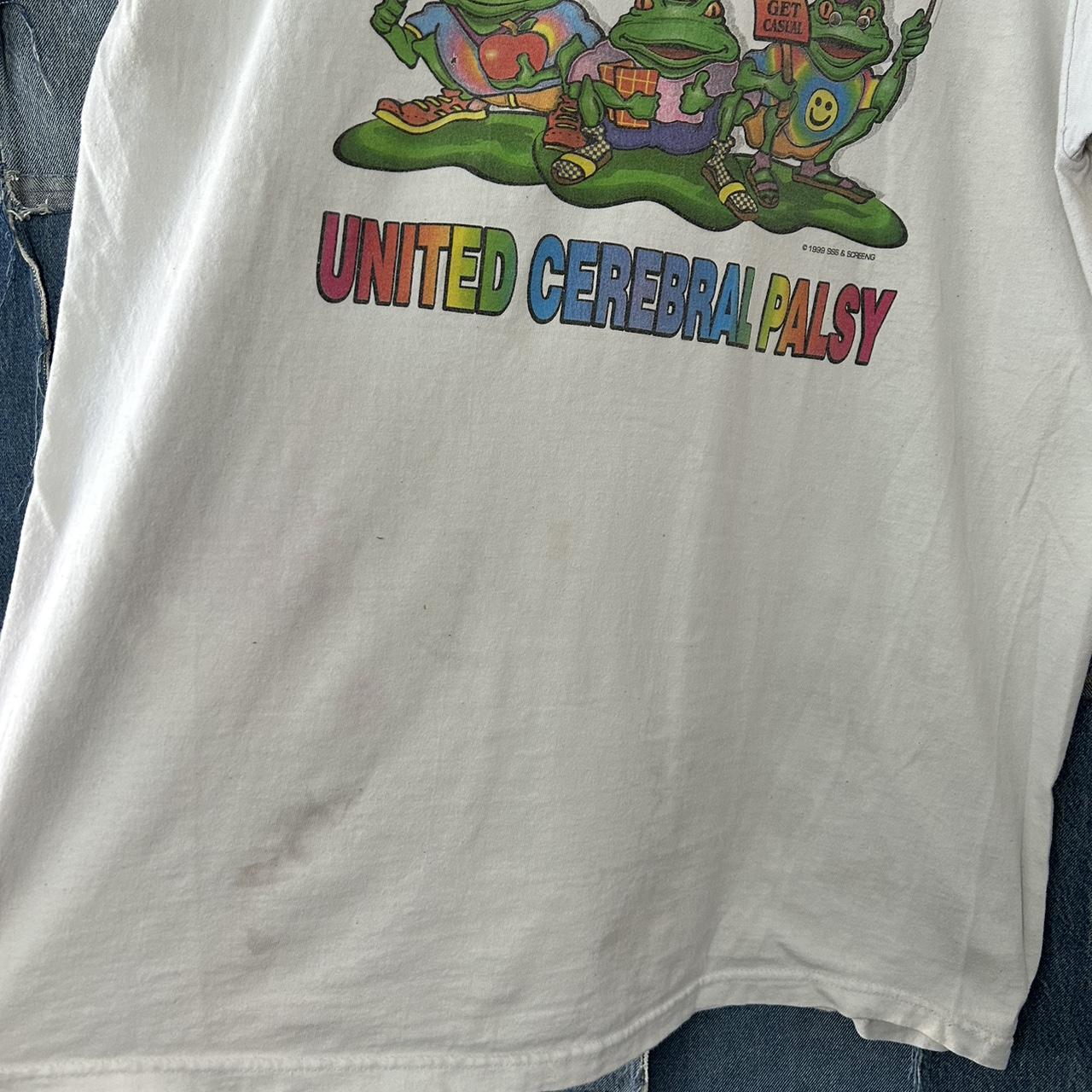 Vintage 90s Cerebral Paulsy Frog Tee Has some... Depop