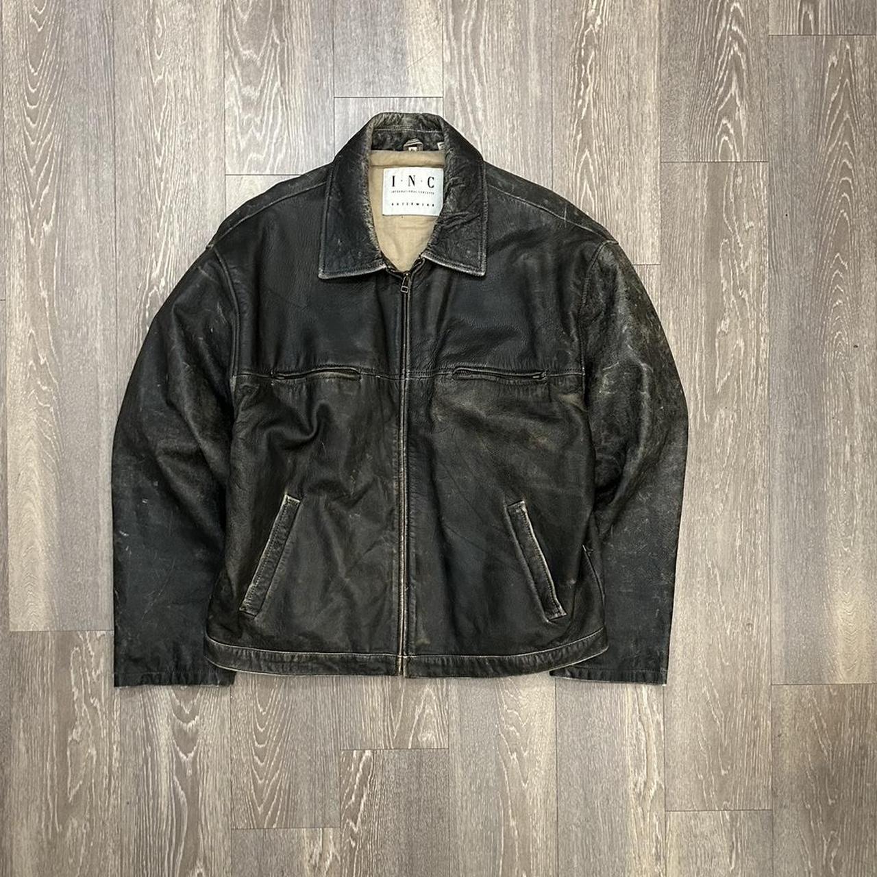 Vintage Y2K Cafe Racer Leather Jacket Tons of great... - Depop