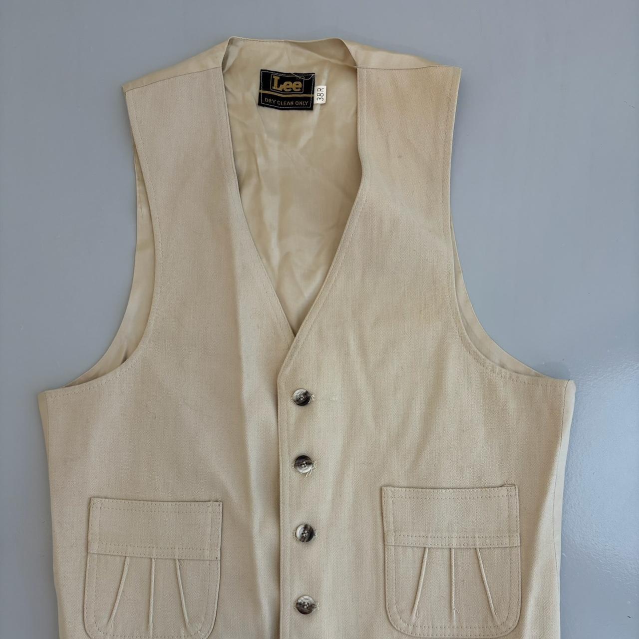 Lee Women's Vest - Tan/Cream - M – Vintage 70s Le… - image 2