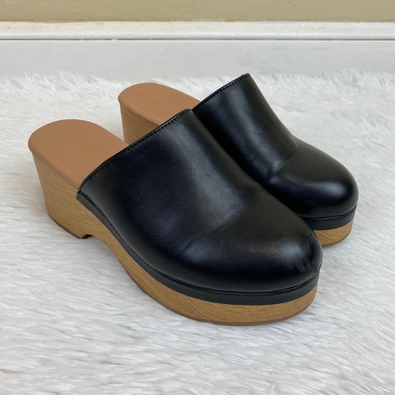 Faux leather clogs online