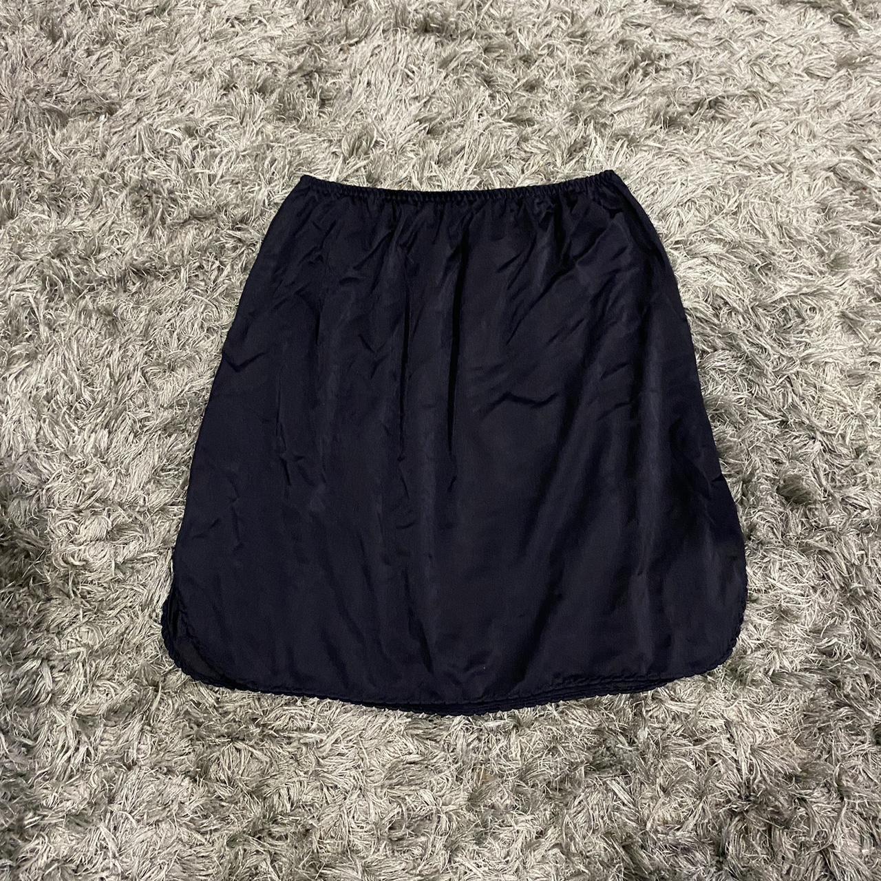 Black slip skirt Has a scallop detail at the... - Depop