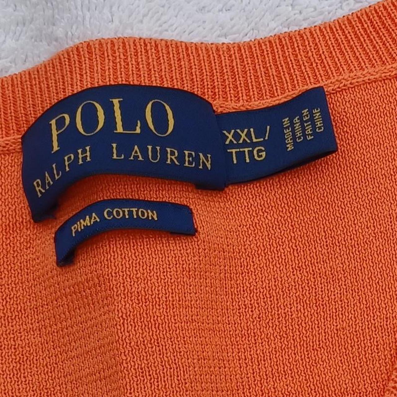 Polo Ralph Lauren Sweater Mens XXL Orange Green Depop